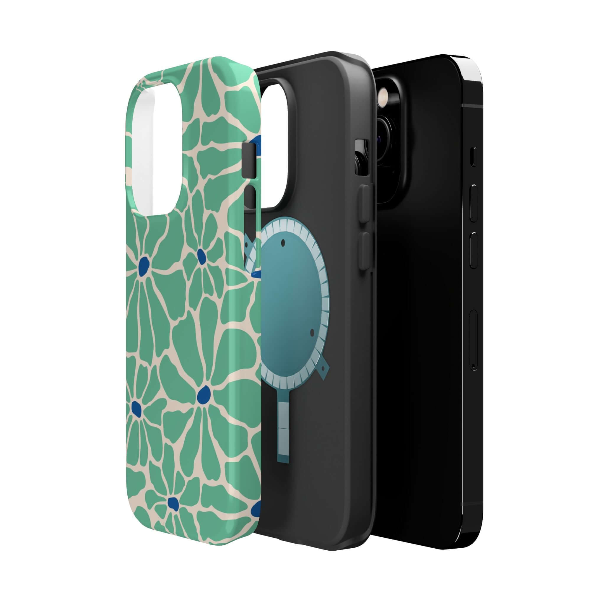 Retro Floral Case design showcasing vibrant tropical patterns for Apple iPhone, perfect cute phone cover for style and protection.