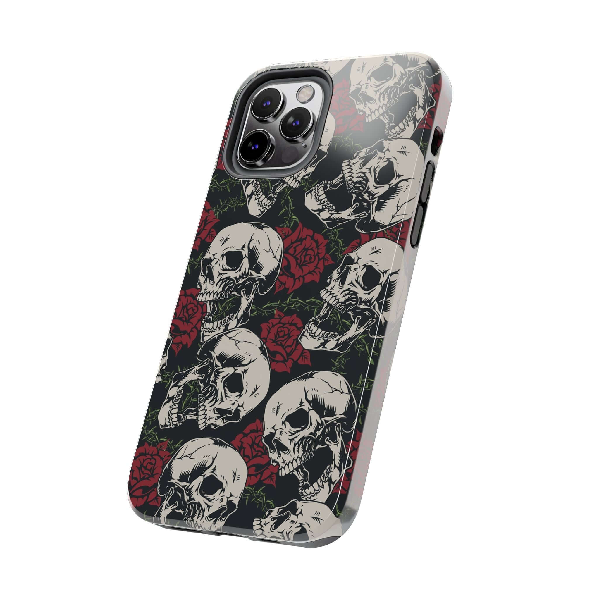 Baddie Girl Vibes Skull Rose iPhone Case - Cute Protective MagSafe iPhone 16 Case with Skull and Rose Design