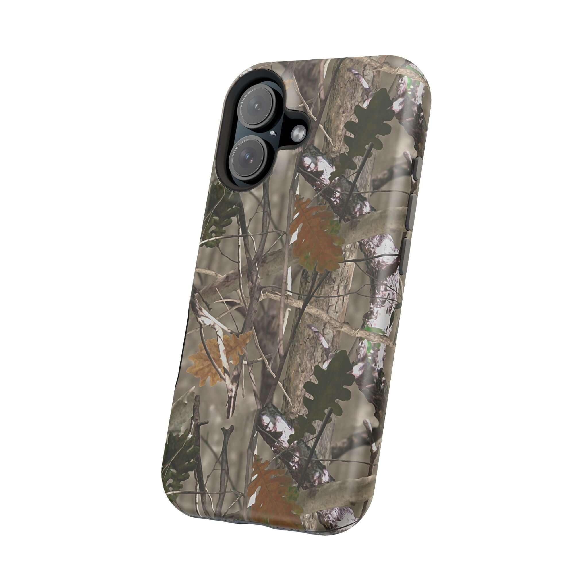 Modern Forest Camo iPhone Case with MagSafe, featuring stylish animal print design for a cute and quirky look.