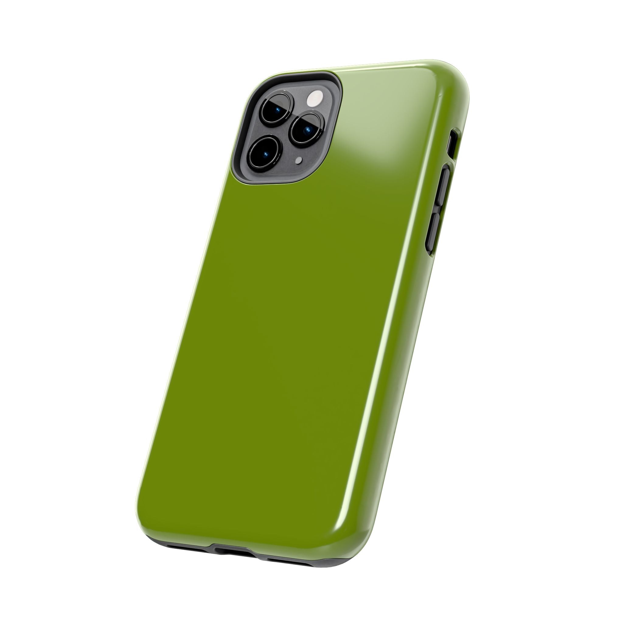 Green matcha iPhone case with solid design, offering protection and style. Cute phone case for iPhone with a touch of flair.