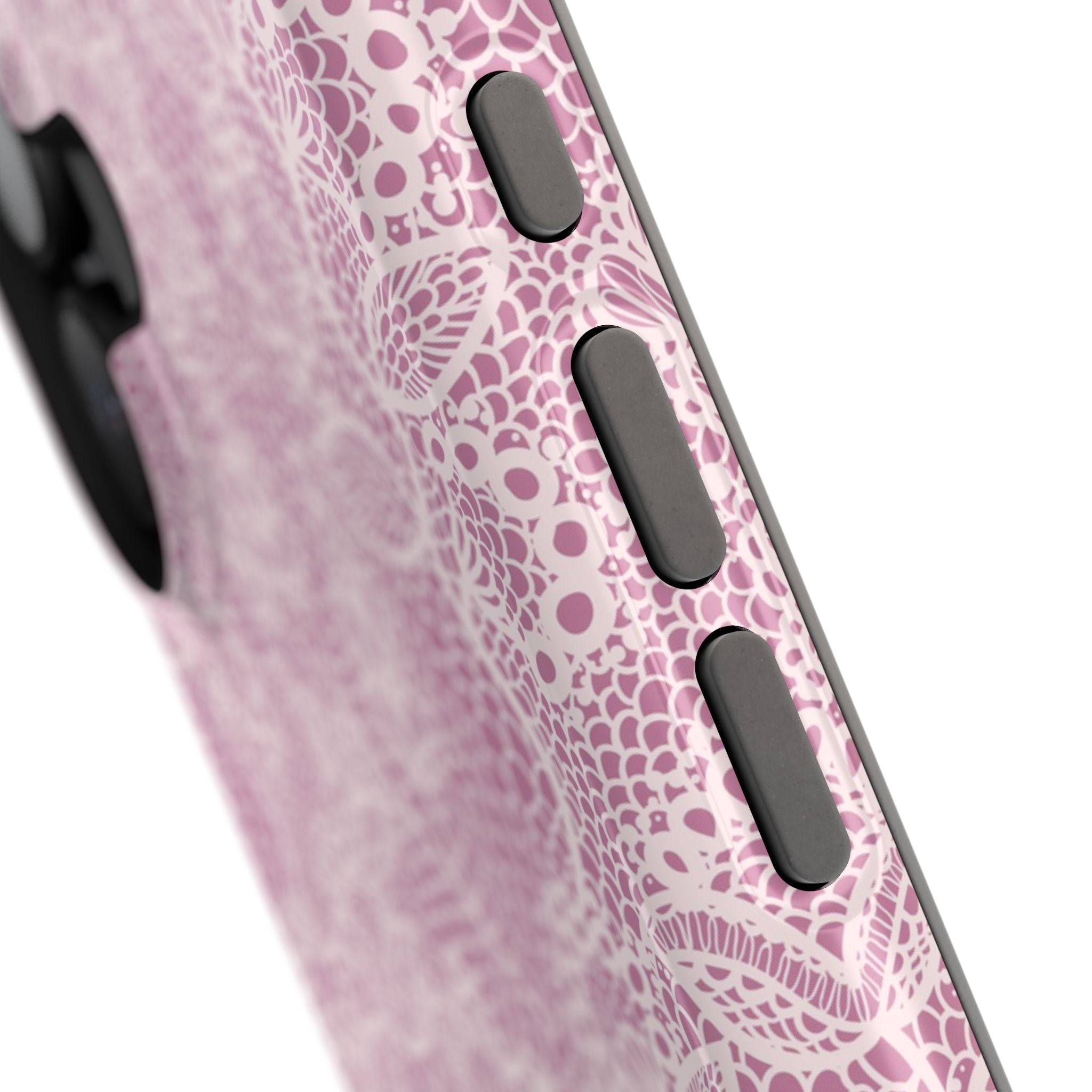 Pink Lace MagSafe iPhone Case with floral design, offering cute country charm and stylish phone protection.