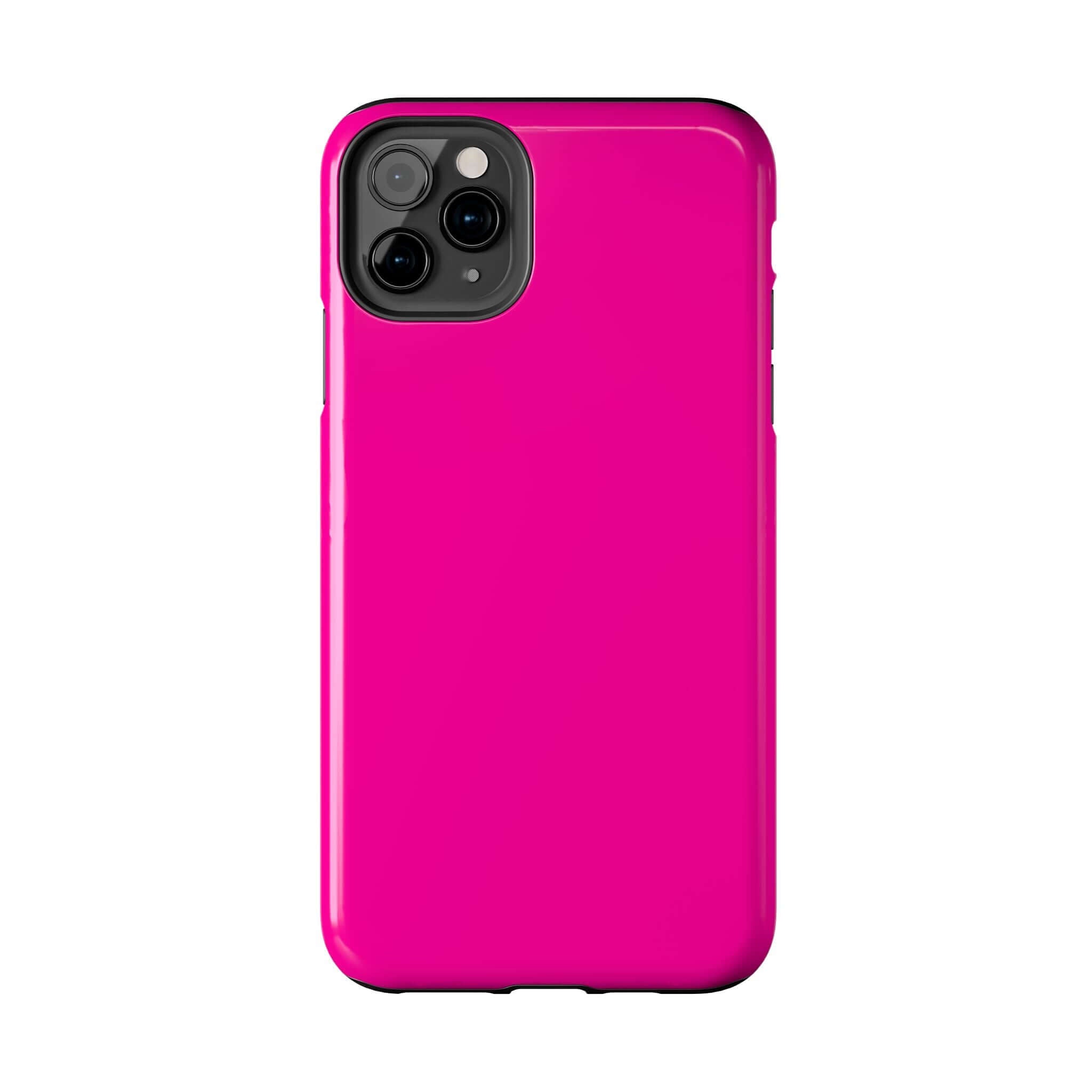 Neon pink iPhone case from one of the cutest phone case websites offering free shipping.