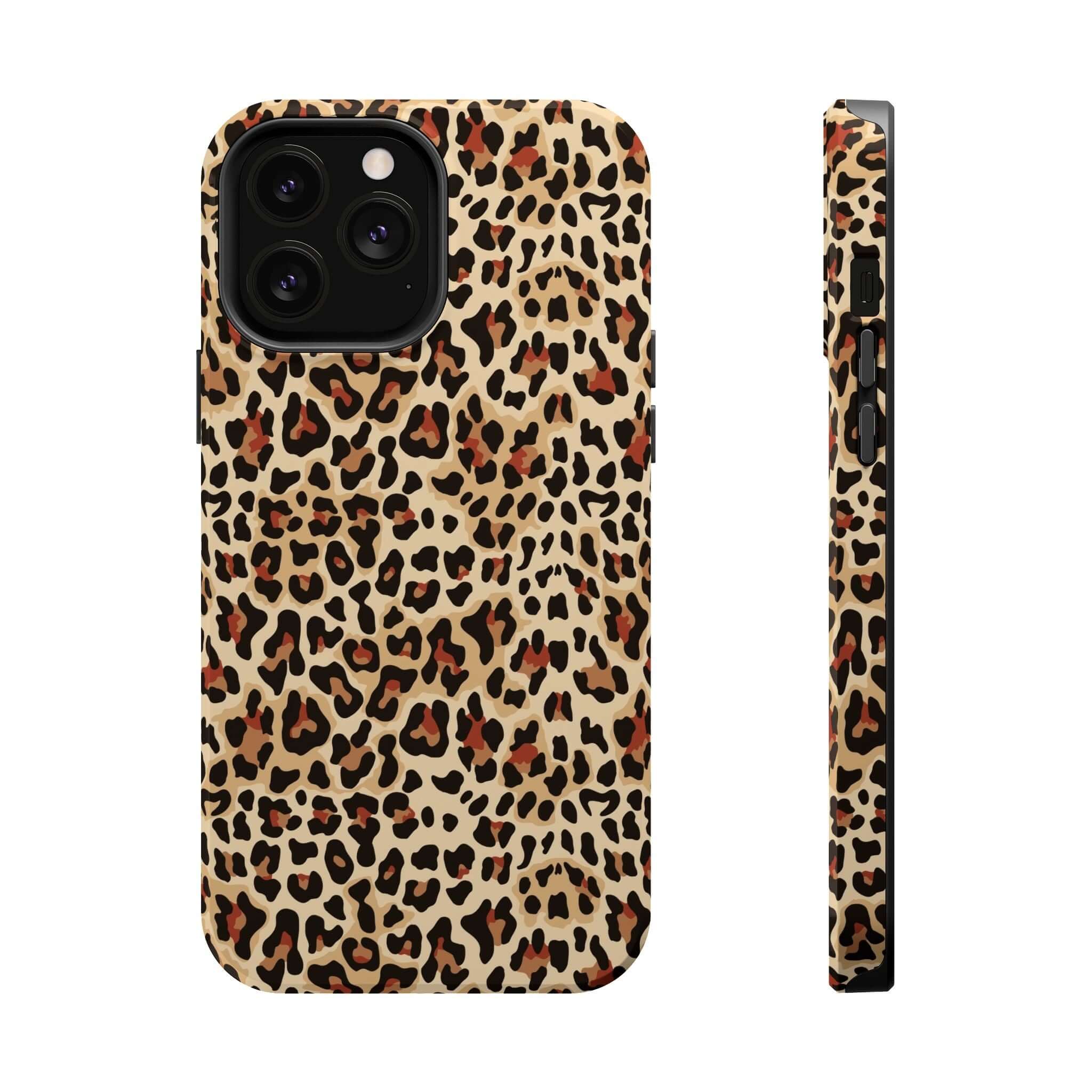 Wildly Chic leopard print case with MagSafe, colorful and cute phone case for iPhone, abstract animal design for stylish protection