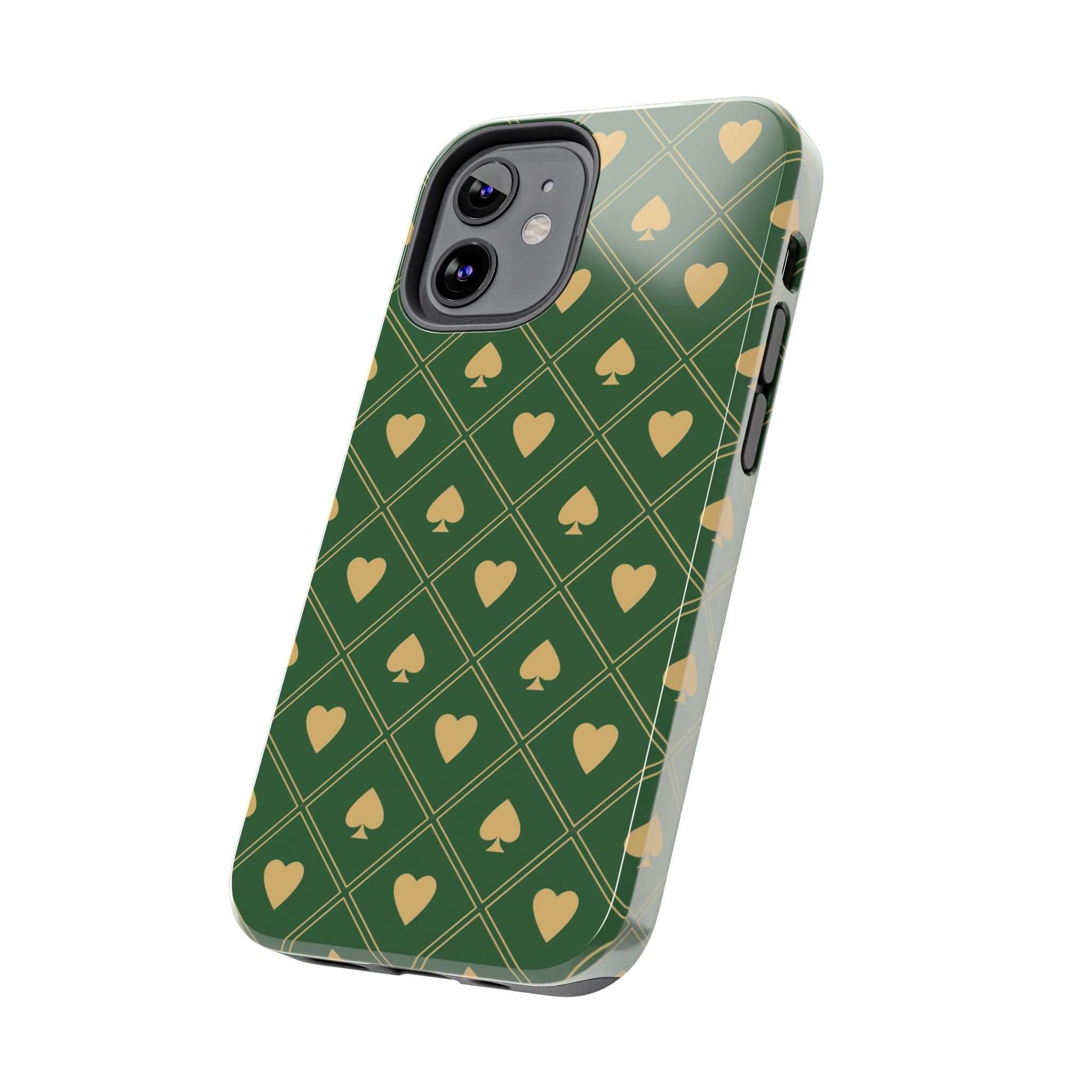 Royal Flush Green Spade Phone Case - Cute iPhone Case with Fun Design - Phone Cover with Flowers - Samsung Compatible - Free Shipping