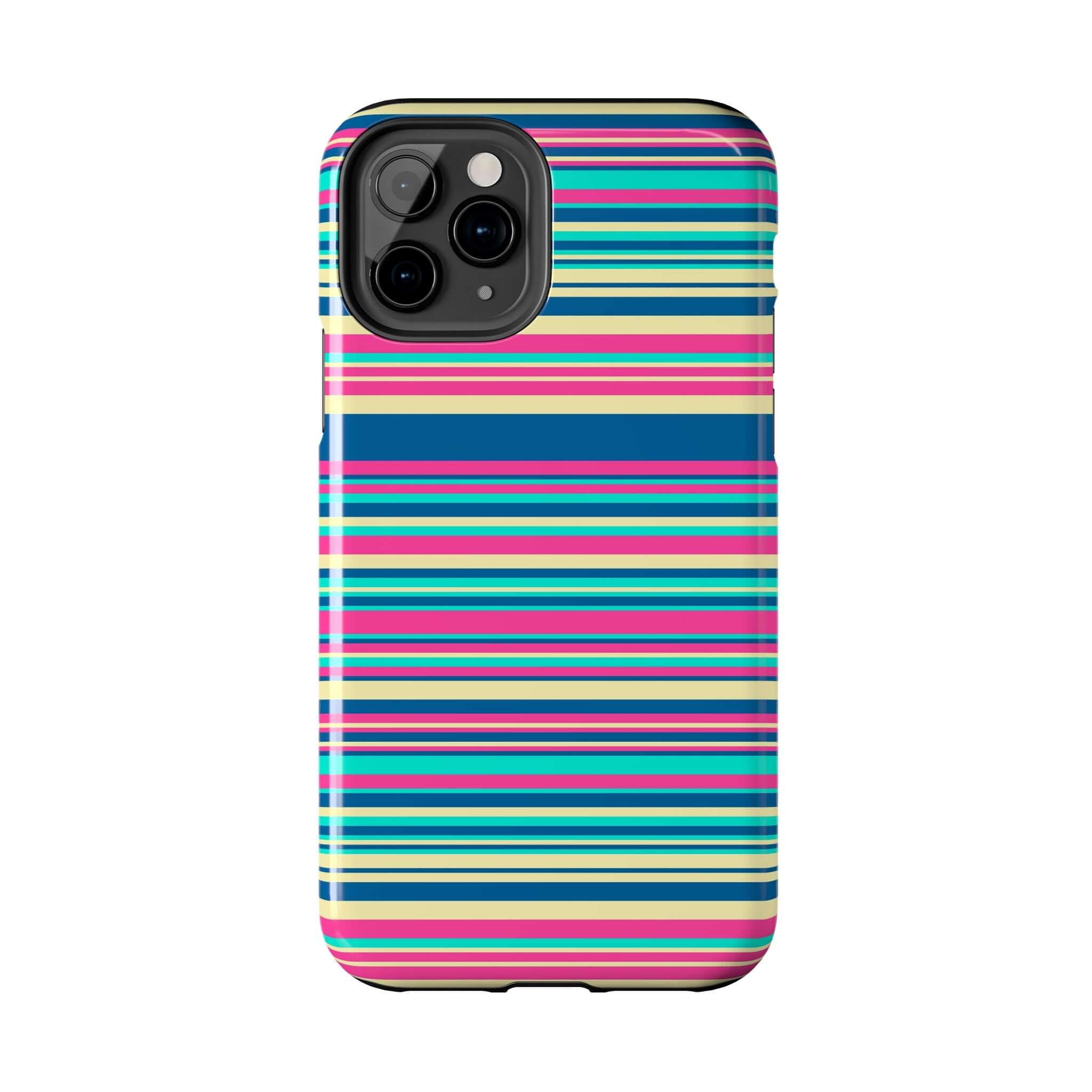 Color Pop colorful striped cute iPhone case for iPhone 14 and iPhone 15, fun and playful phone case, free shipping included