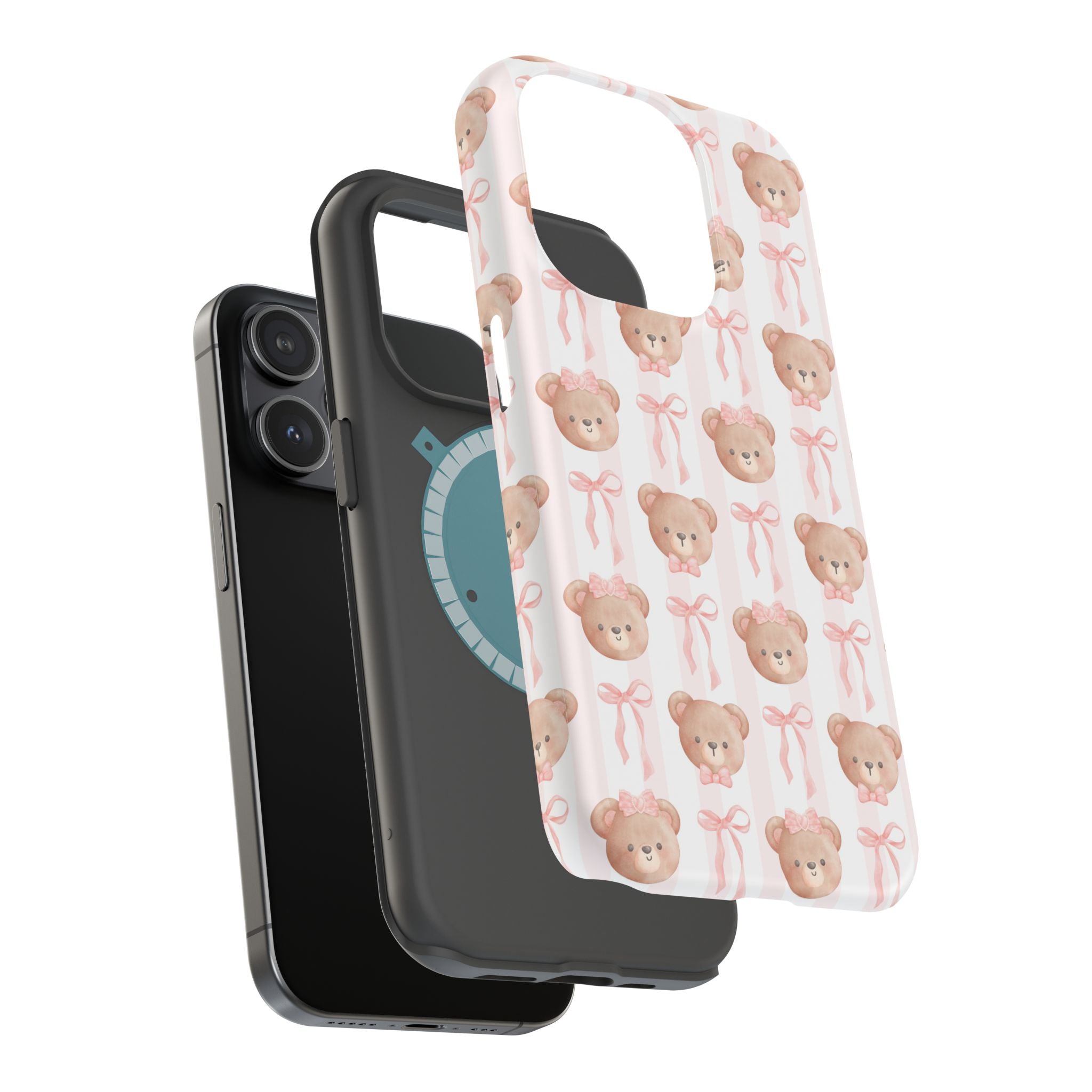 Cute Coquette Bears phone case with vibrant bear designs adds fun style to your device; perfect cute phone cover for gifting.