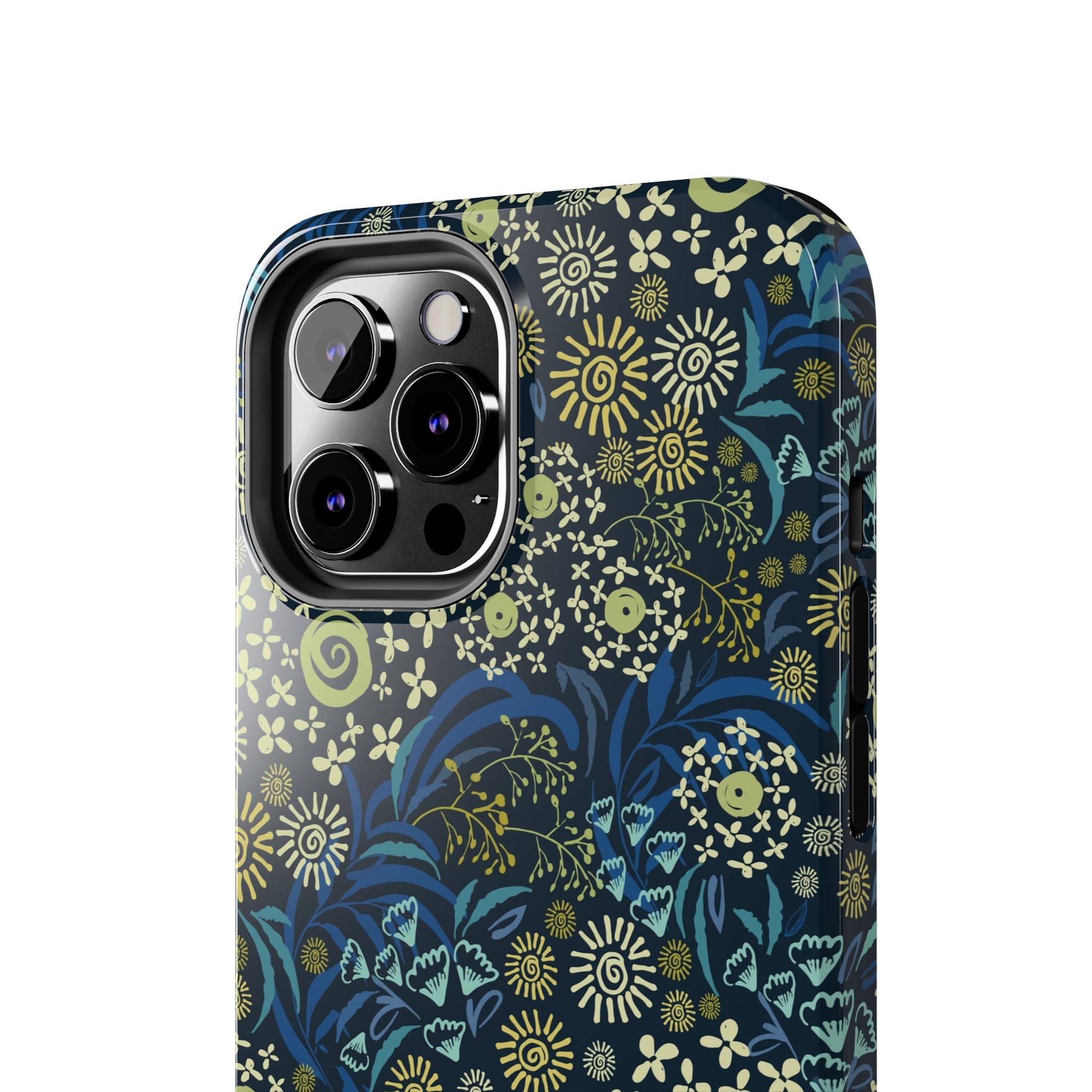 Botanic Breeze blue floral iPhone case cover with whimsical flower design for cute phone protection.