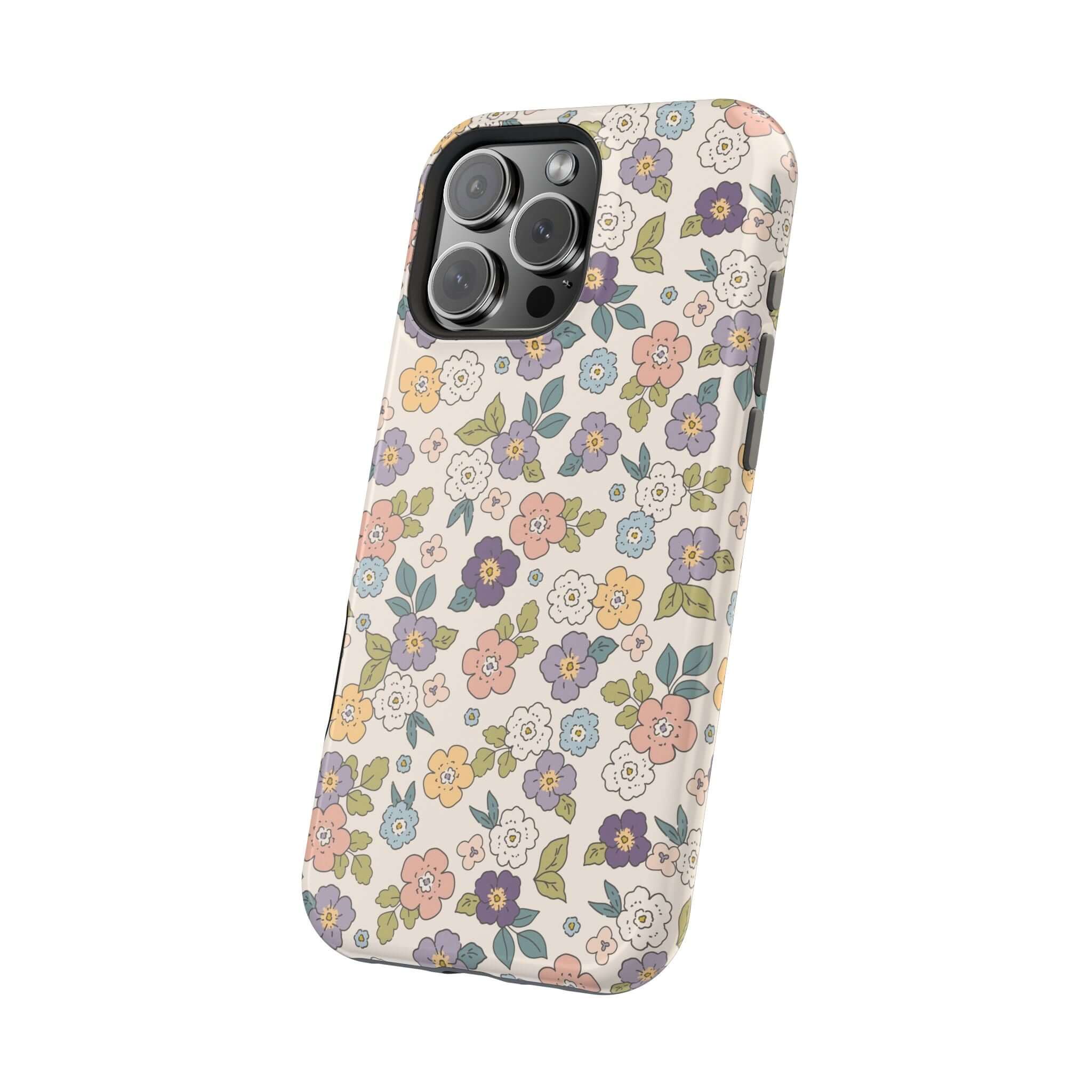 Colorful Ditsy Daisies iPhone case with floral design, perfect for stylish phone users and beachy vibes.