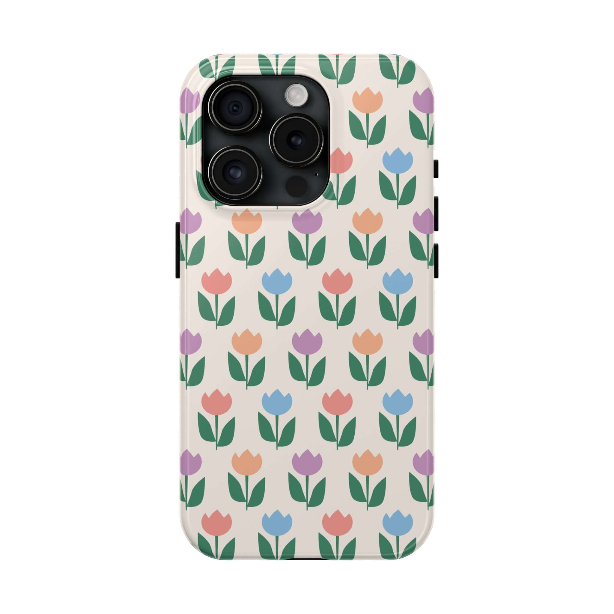 Colorful tulip pattern phone case for iPhone 14 Pro Max