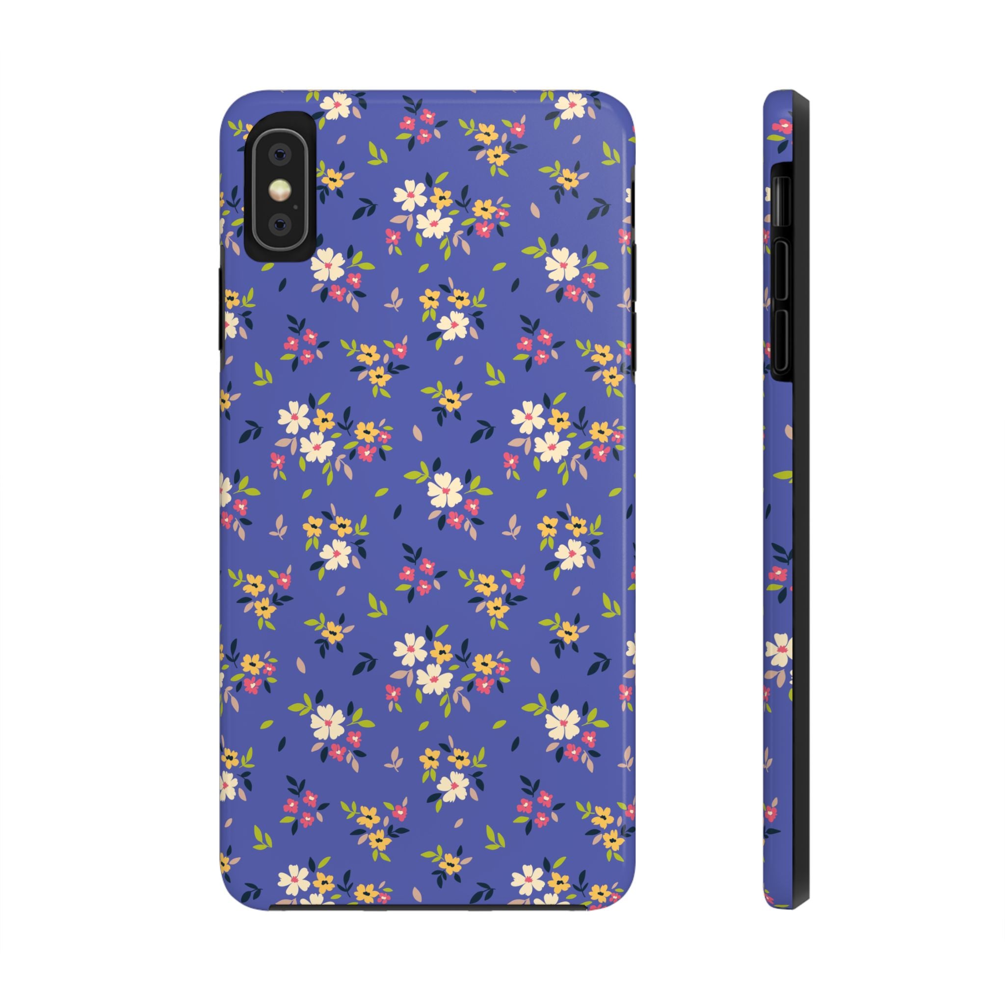 Cabaña campestre | Estuche con print de flores azul marino