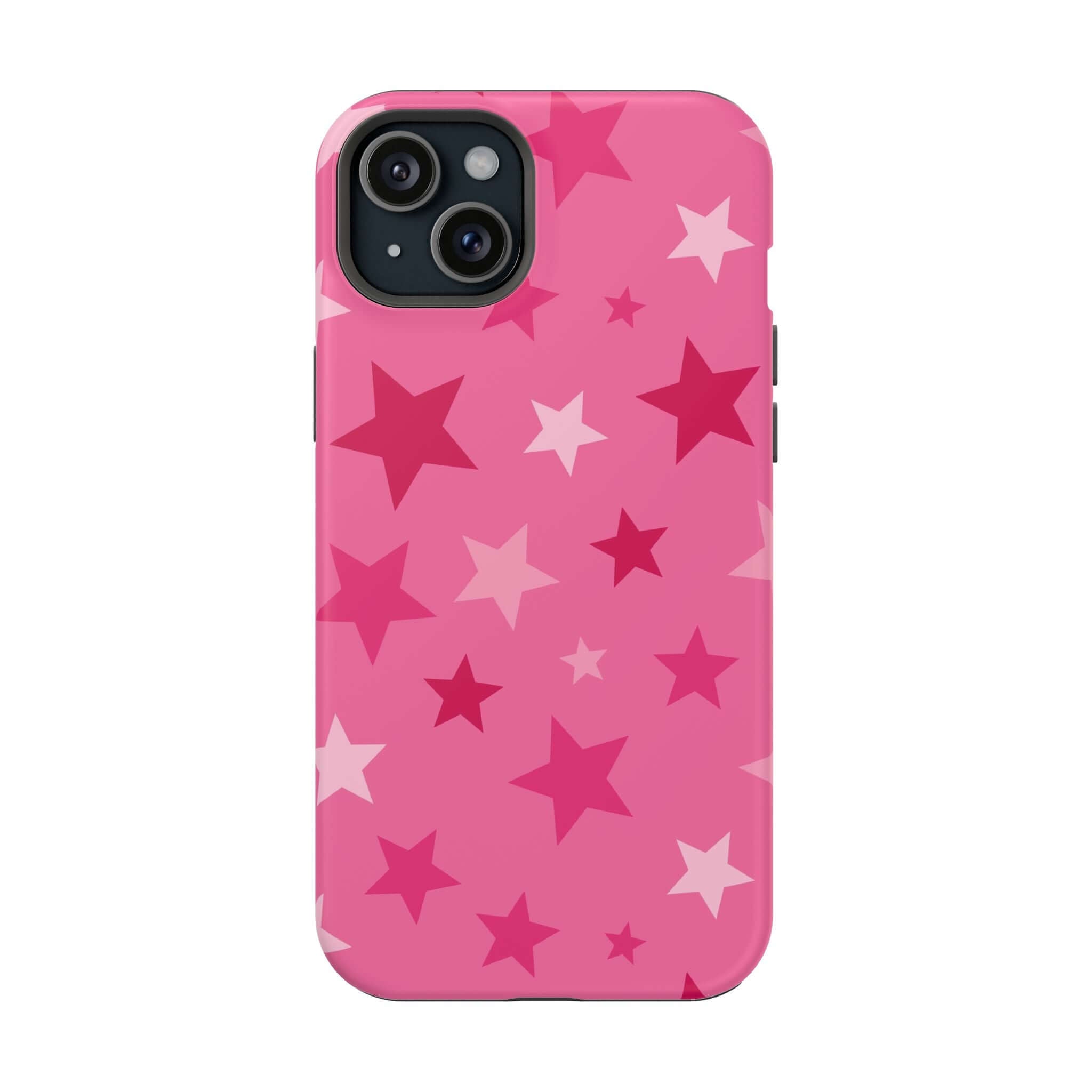 Cute Pink Stars Case for iPhone, featuring a playful star pattern, perfect accessory for trendy phone lovers!