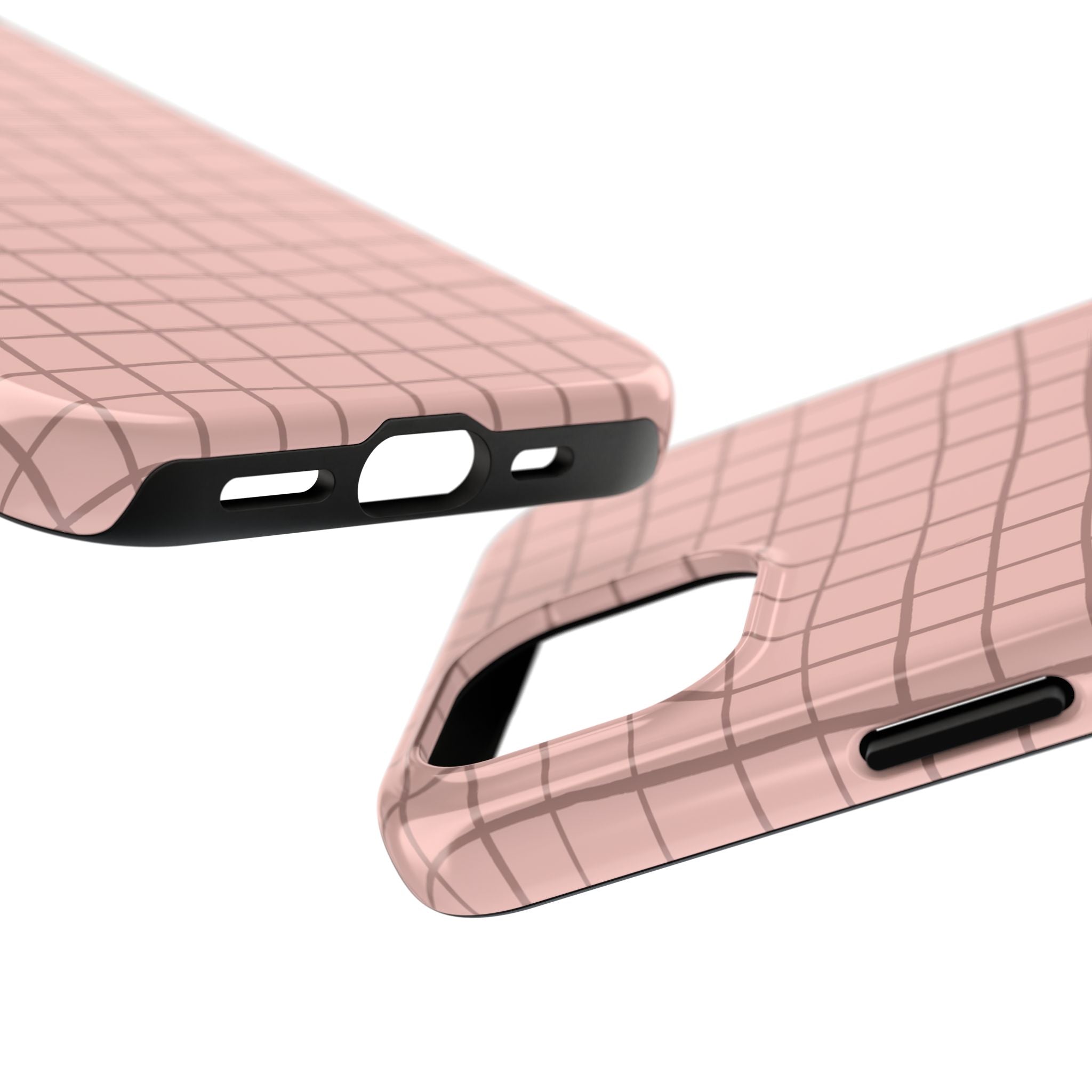 Blush Grid Pink Abstract Case for iPhone with MagSafe, Free Shipping, Cute Custom Phone Cover Design, Stylish and Unique Phone Case