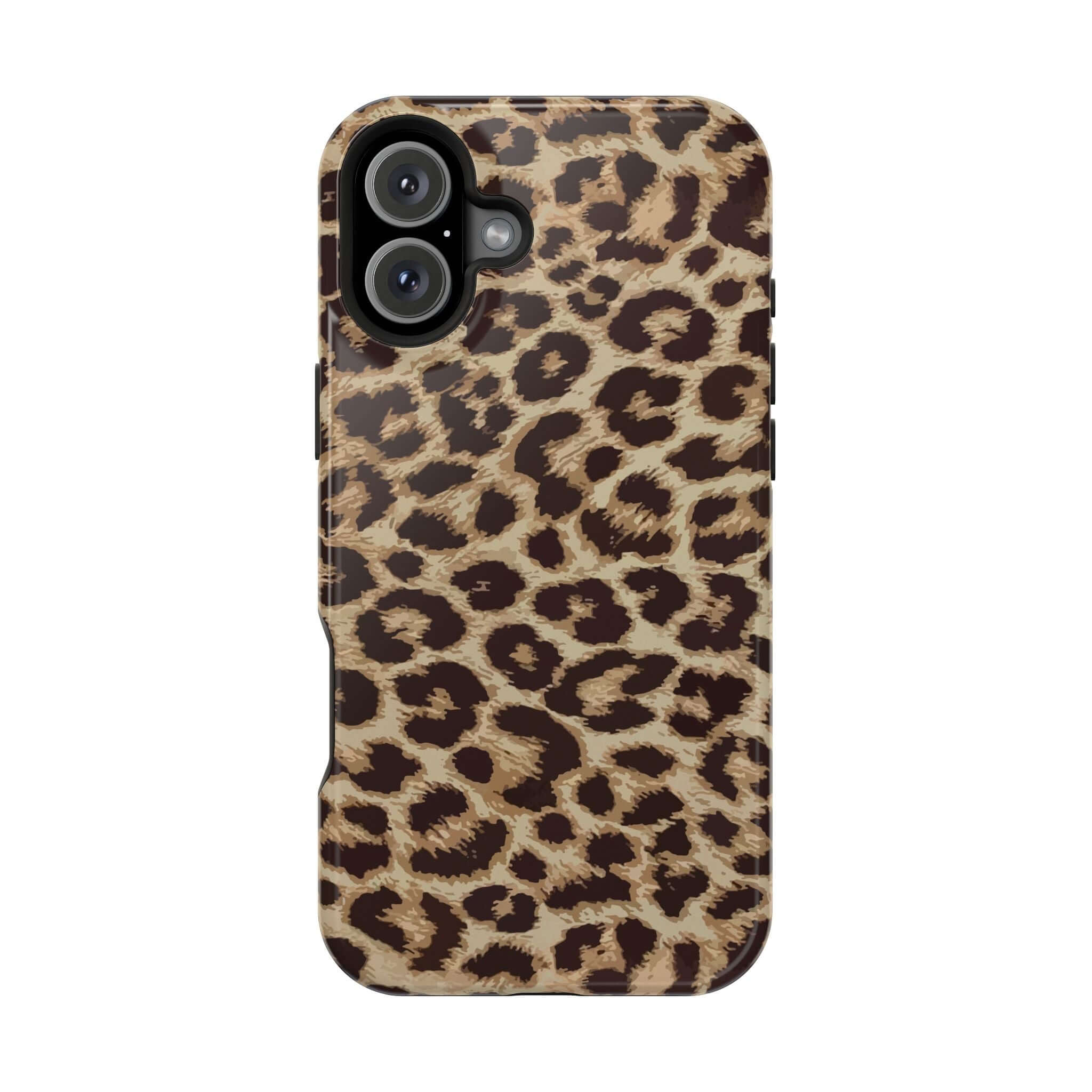 Cheetah print phone case for iPhone 16 with MagSafe, stylish and protective design, Savannah Rush's cute animal print case.