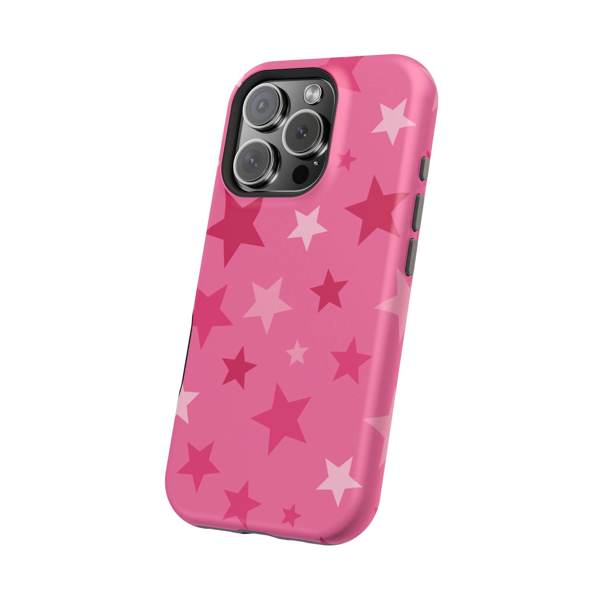 Cute pink stars phone cover for Apple iPhone, perfect for adding a touch of charm and protection to your device.