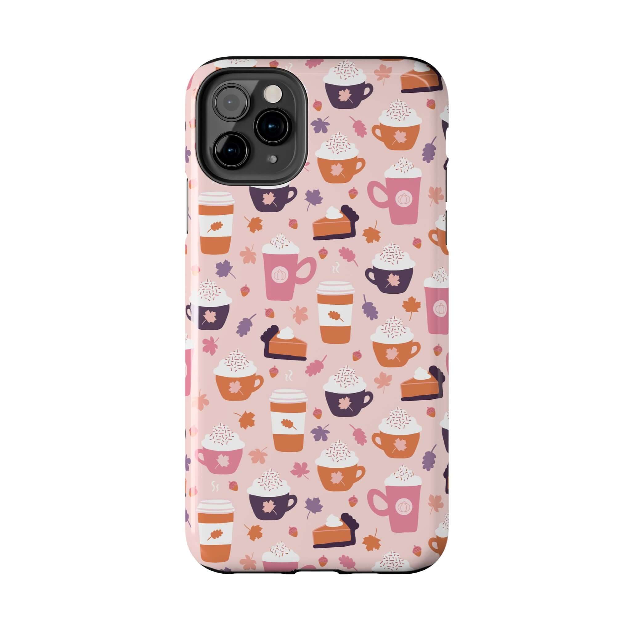 Cute PSL Vibes iPhone 15 fall drinks phone case with pumpkin spice latte design - cute phone upgrade for pumpkin spice lovers