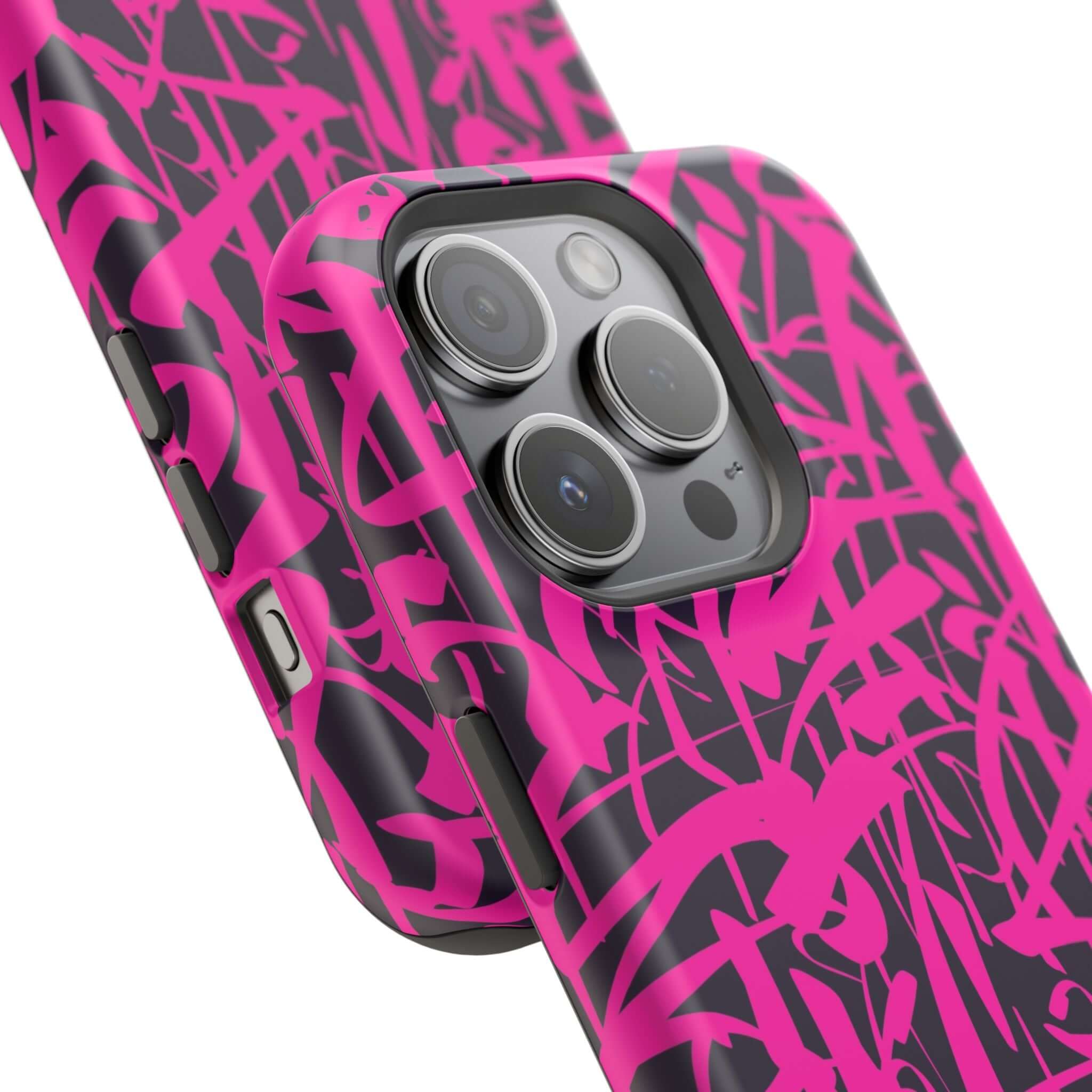 Colorful Midnight Pop Pink Art Case for iPhone, showcasing unique artwork and a cute phone cover design.