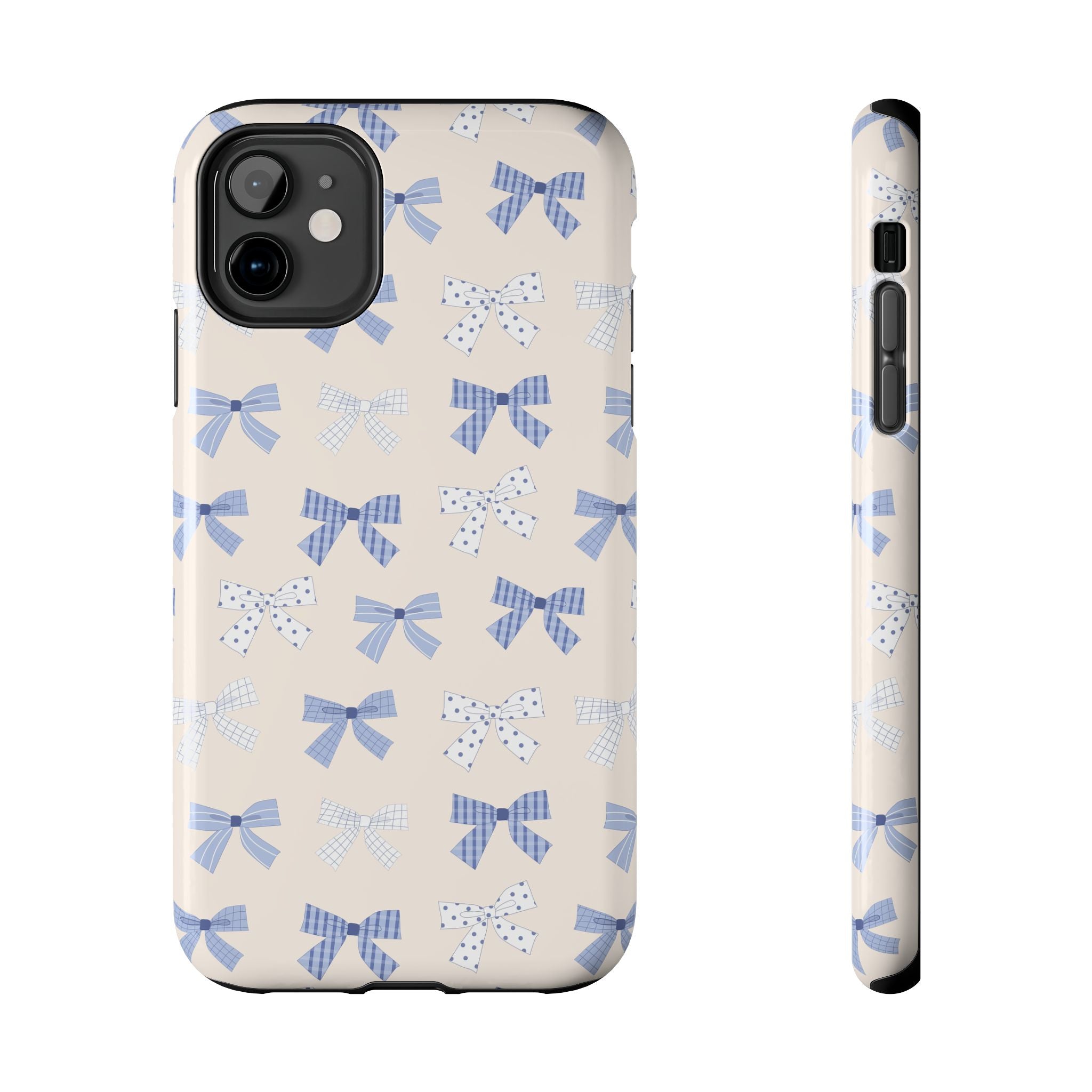 Cute Bride to Be Blue Coquette iPhone 16 Case with Blue Bows Girlie Design