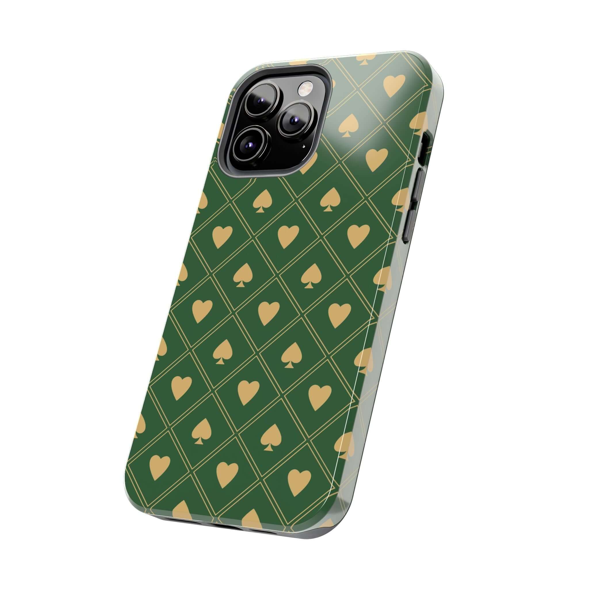 Royal Flush Green Spade Phone Case for iPhone with cute flower design and free shipping