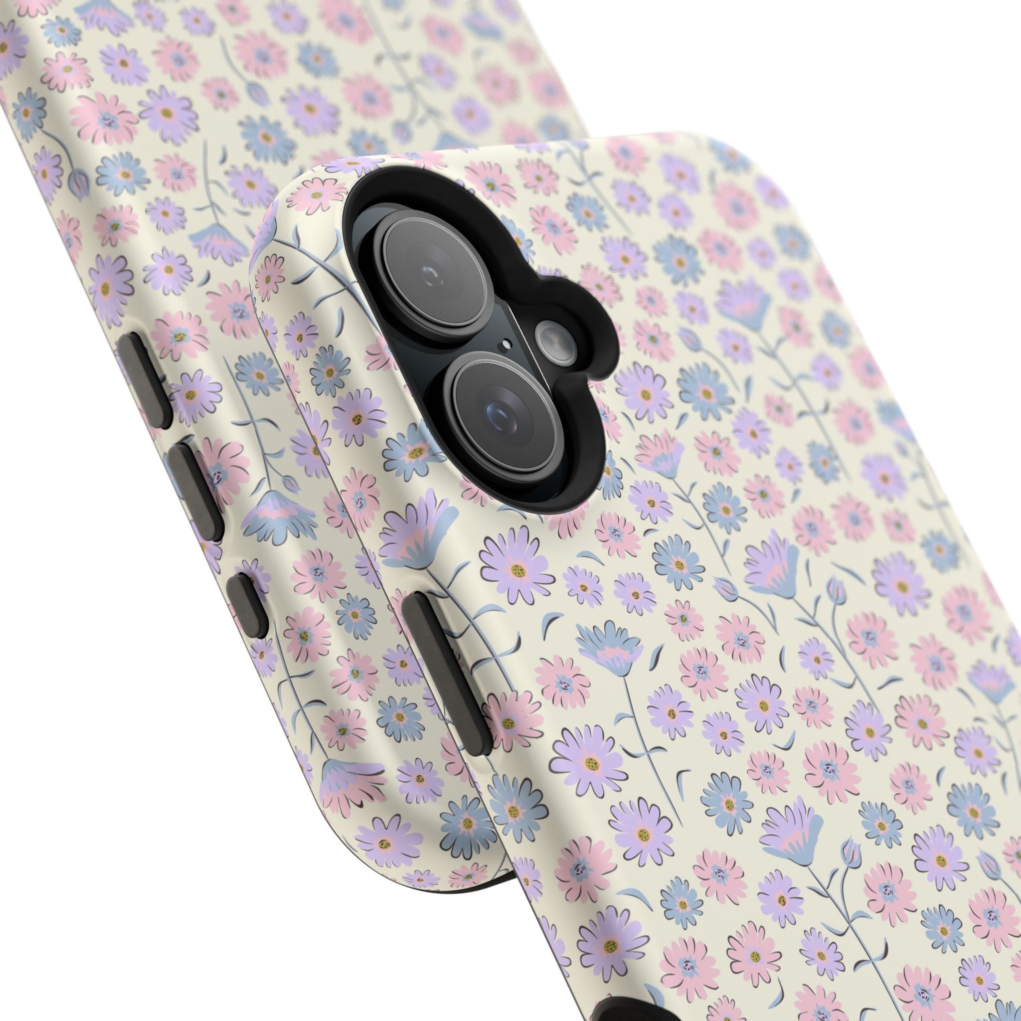 Pink Flower Cottagecore iPhone 16 MagSafe Case with Cute Floral Design, Cute Phone Cover for Stylish Protection