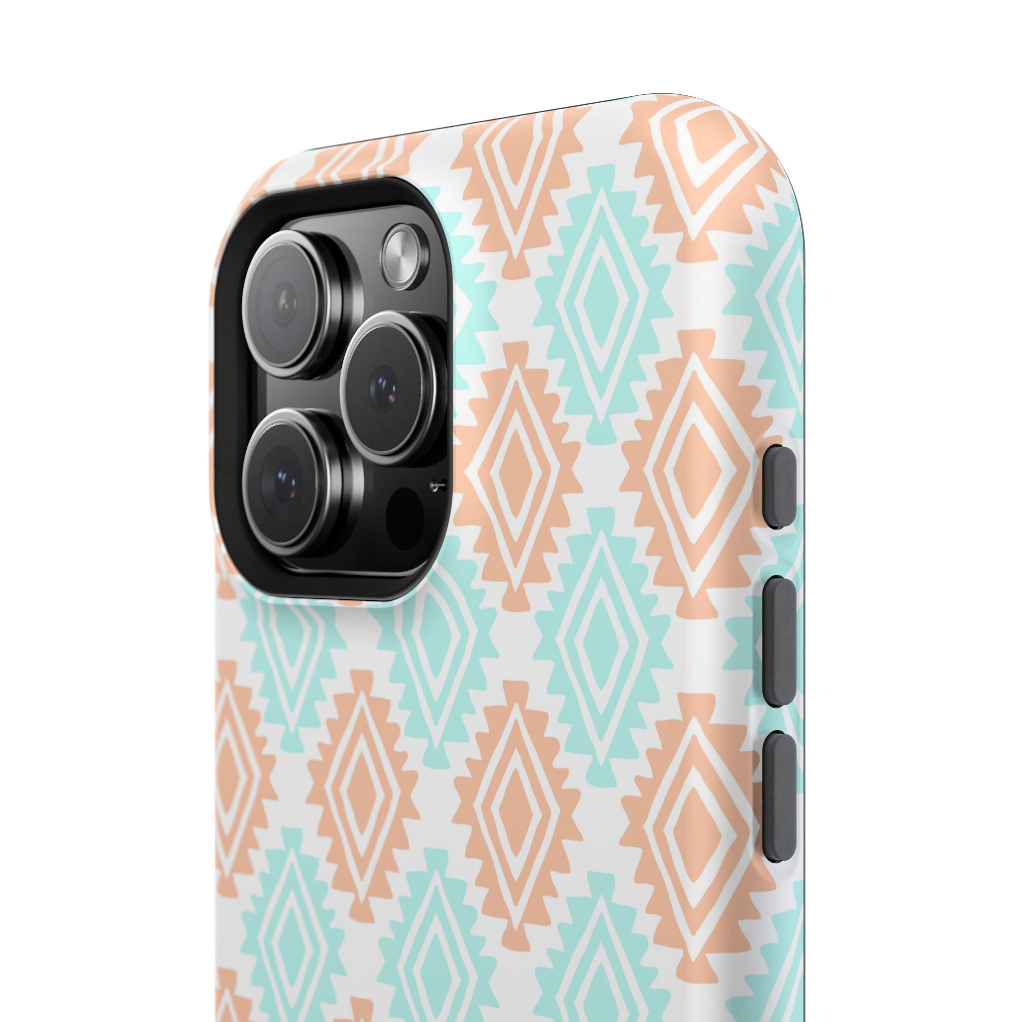 Southwestern MagSafe iPhone Case with Funky Abstract Design and Floral Pattern, Cute Phone Cover for Western Style Lovers