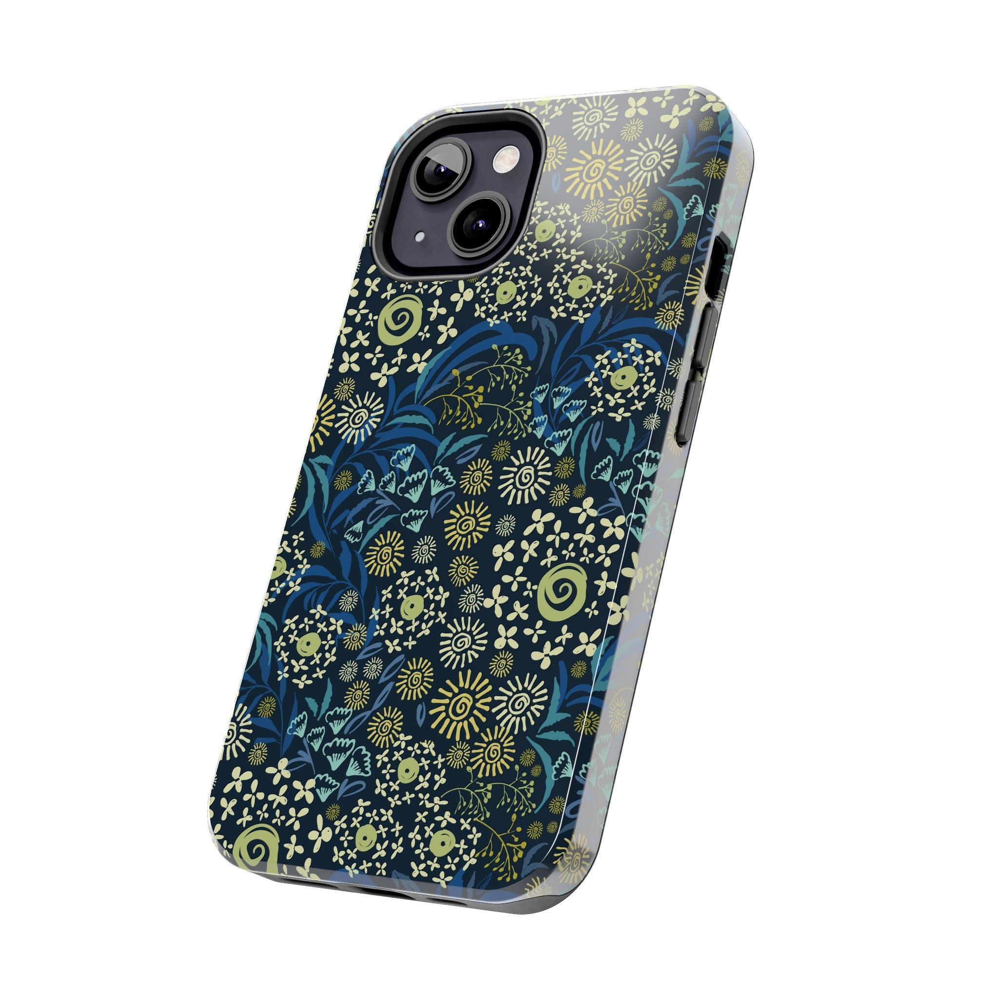 Botanic Breeze blue floral iPhone case cover featuring whimsical flower design for cute phone protection