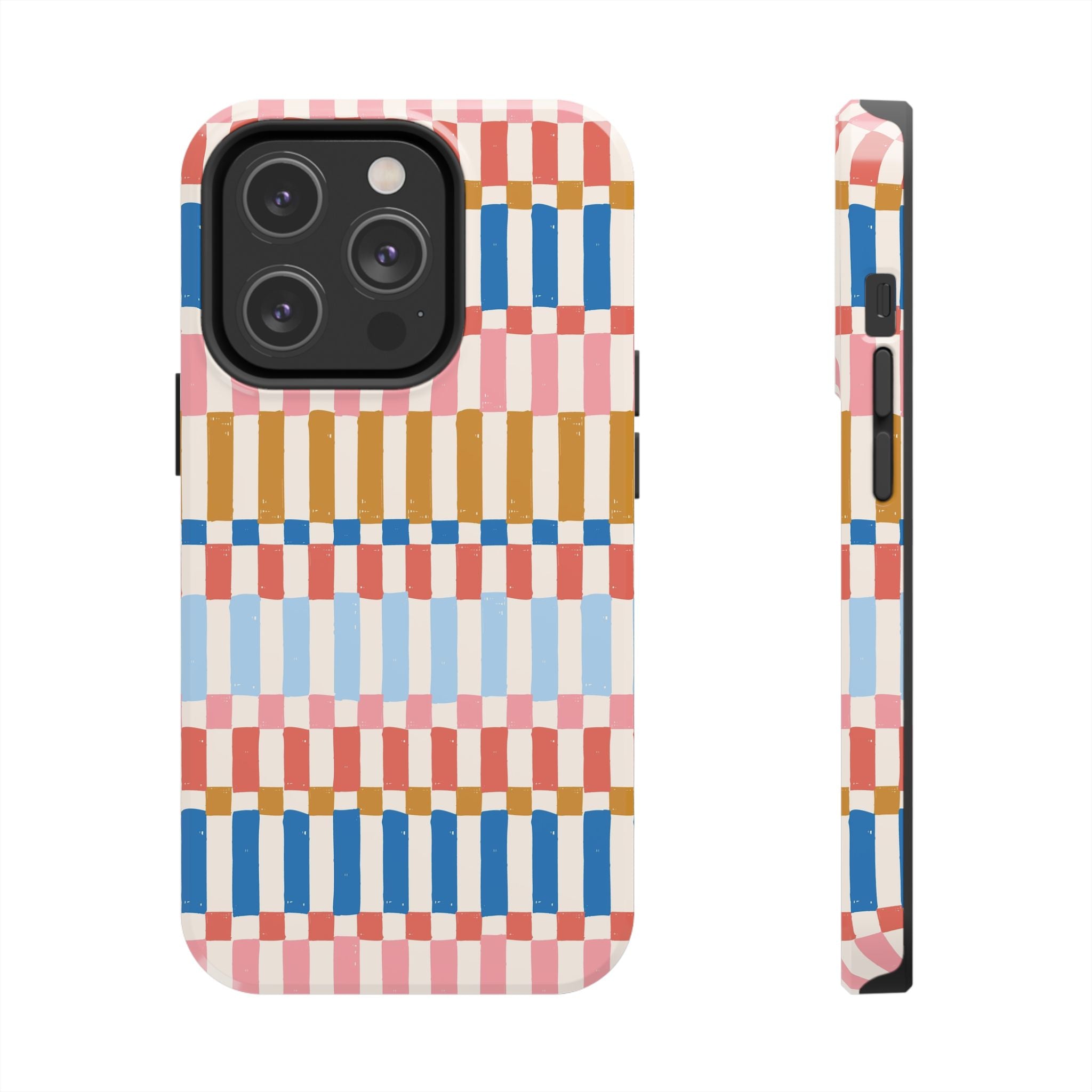 Colorwave Stripes vintage phone case for iPhone with vibrant colorful stripes, stylish and protective cover for cute iPhone cases, i phone case.