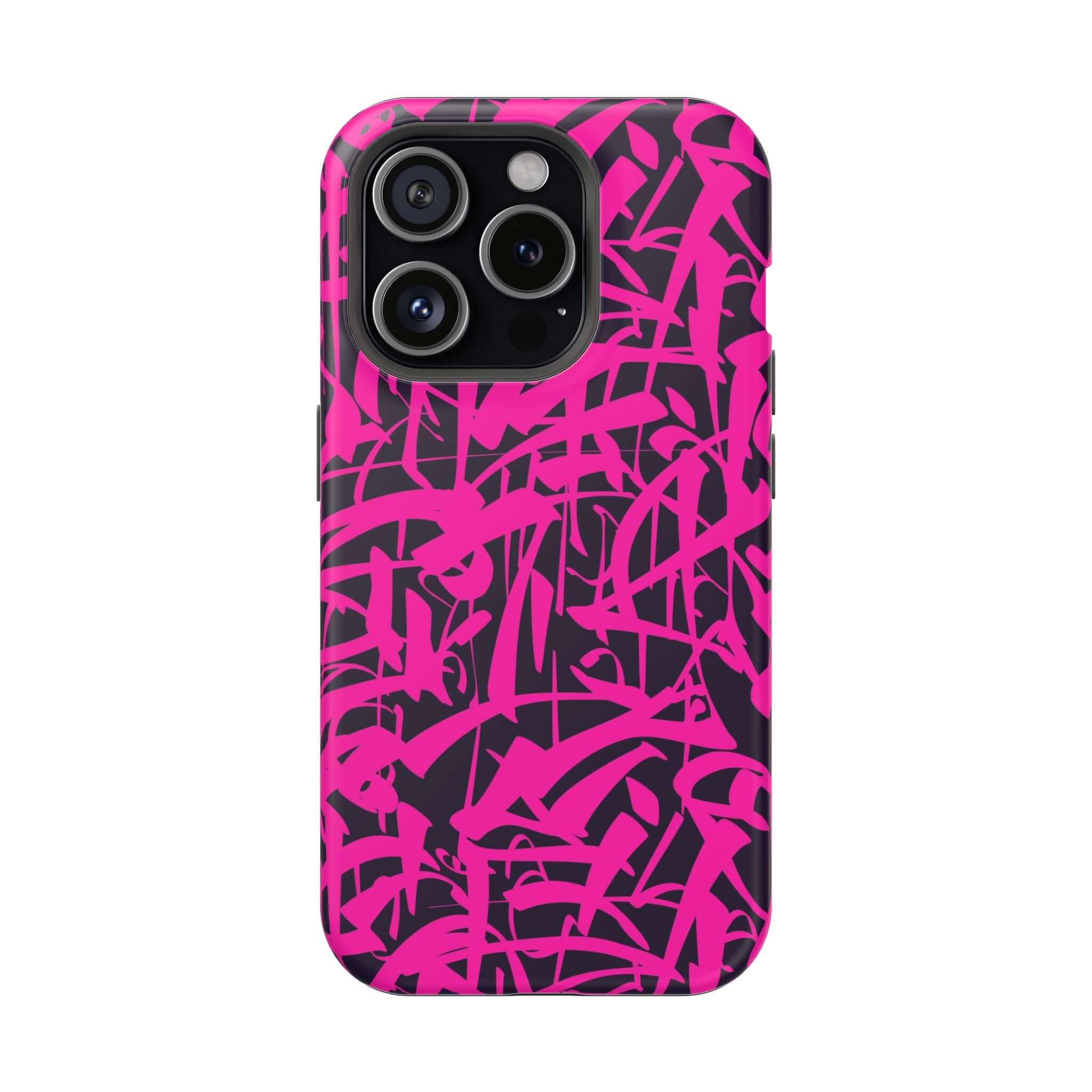 Colorful pink abstract design on Midnight Pop | Cute Phone Cover for iPhone, perfect for showing off your playful side.