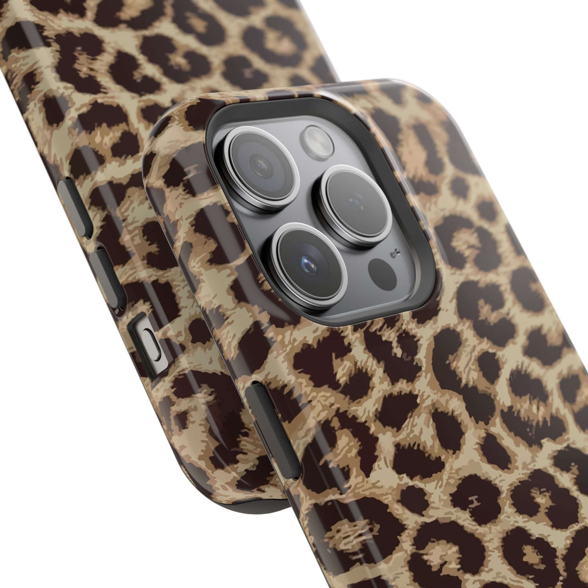 Stylish Savannah Rush Cheetah Case with bold animal print for iPhone 16, featuring a cute MagSafe design for phone protection.