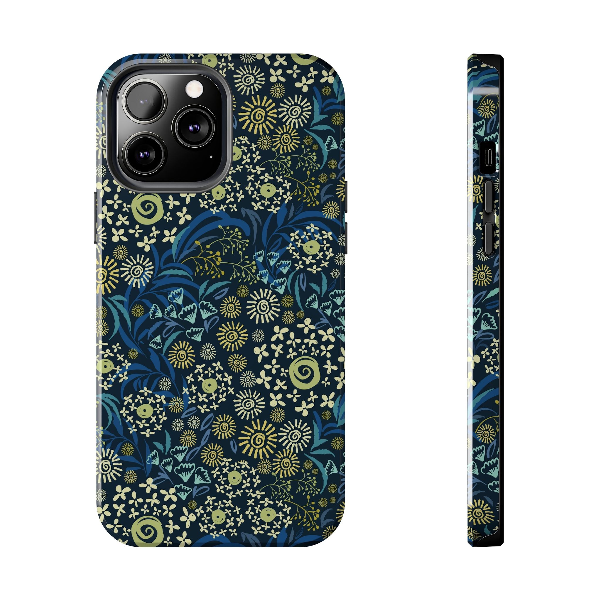 Botanic Breeze Blue Floral Case - cute iPhone case cover with whimsical blue flowers for stylish phone protection.