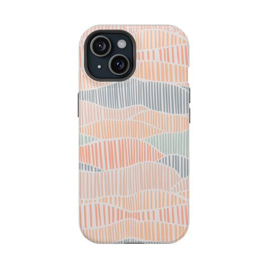 Boho Breeze pastel aesthetic iPhone 15 case with cute design and MagSafe technology