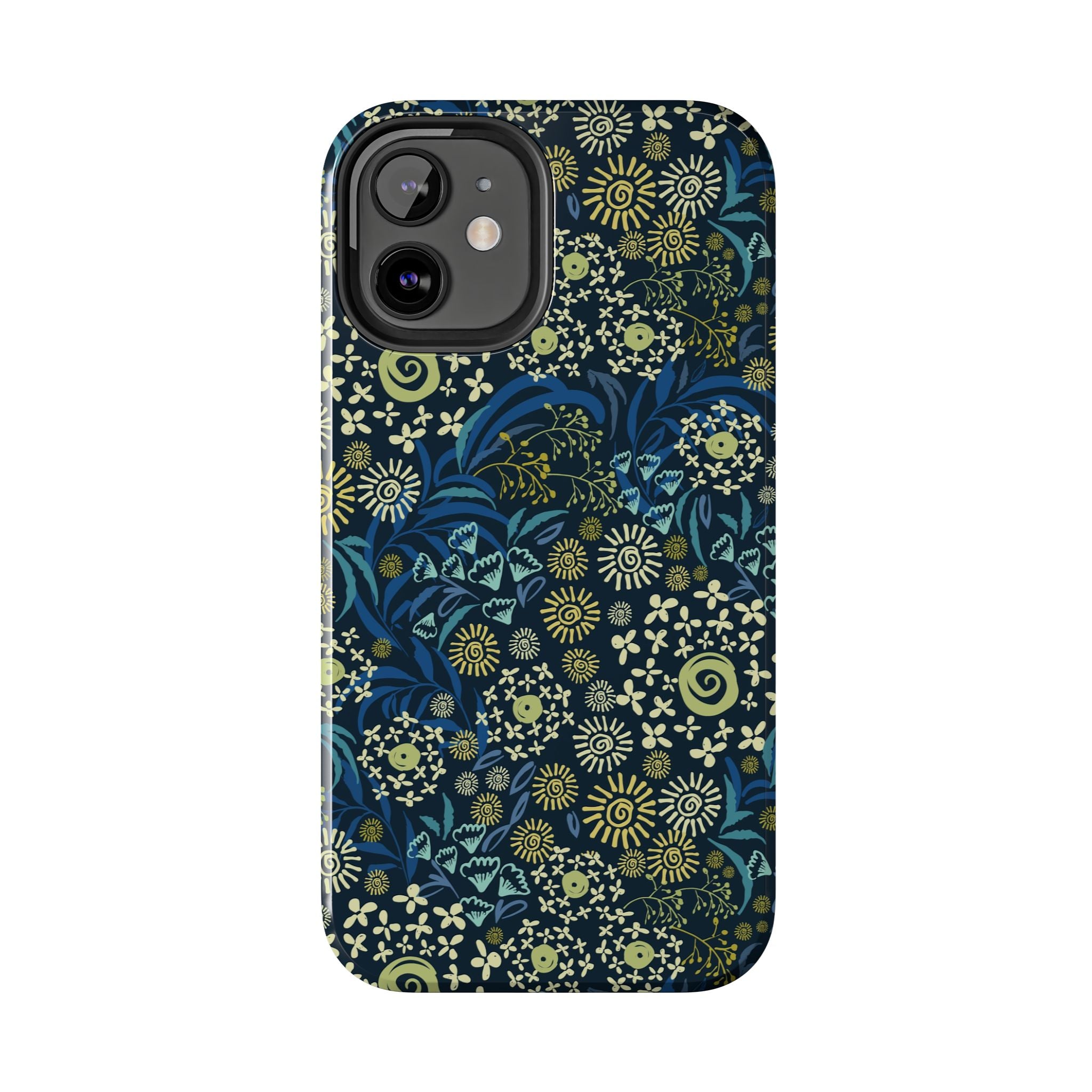 Botanic Breeze blue floral iPhone case cover with cute botanical design, perfect phone case for floral lovers, and protects from scratches.