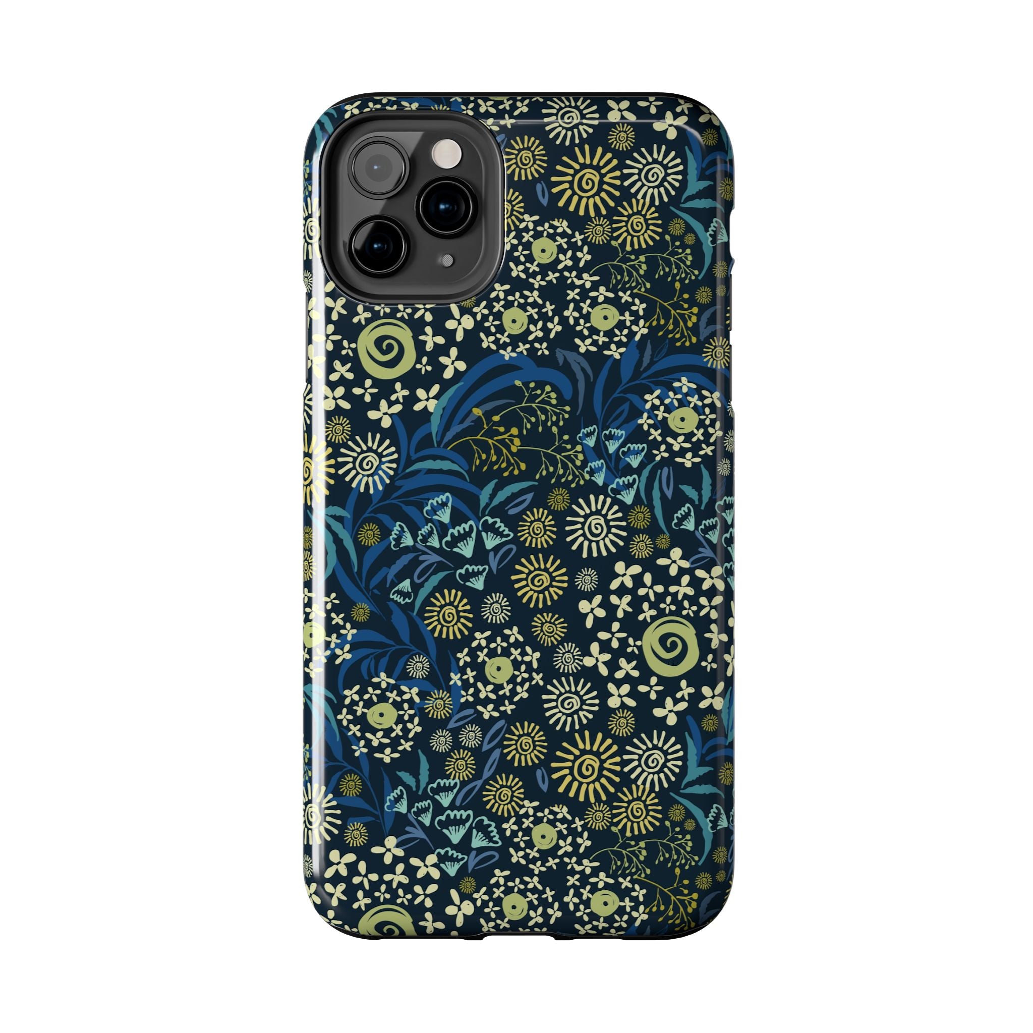 Botanic Breeze Blue Floral Case for iPhones featuring whimsical cute flower design, protective phone cover, scratch-resistant iPhone case