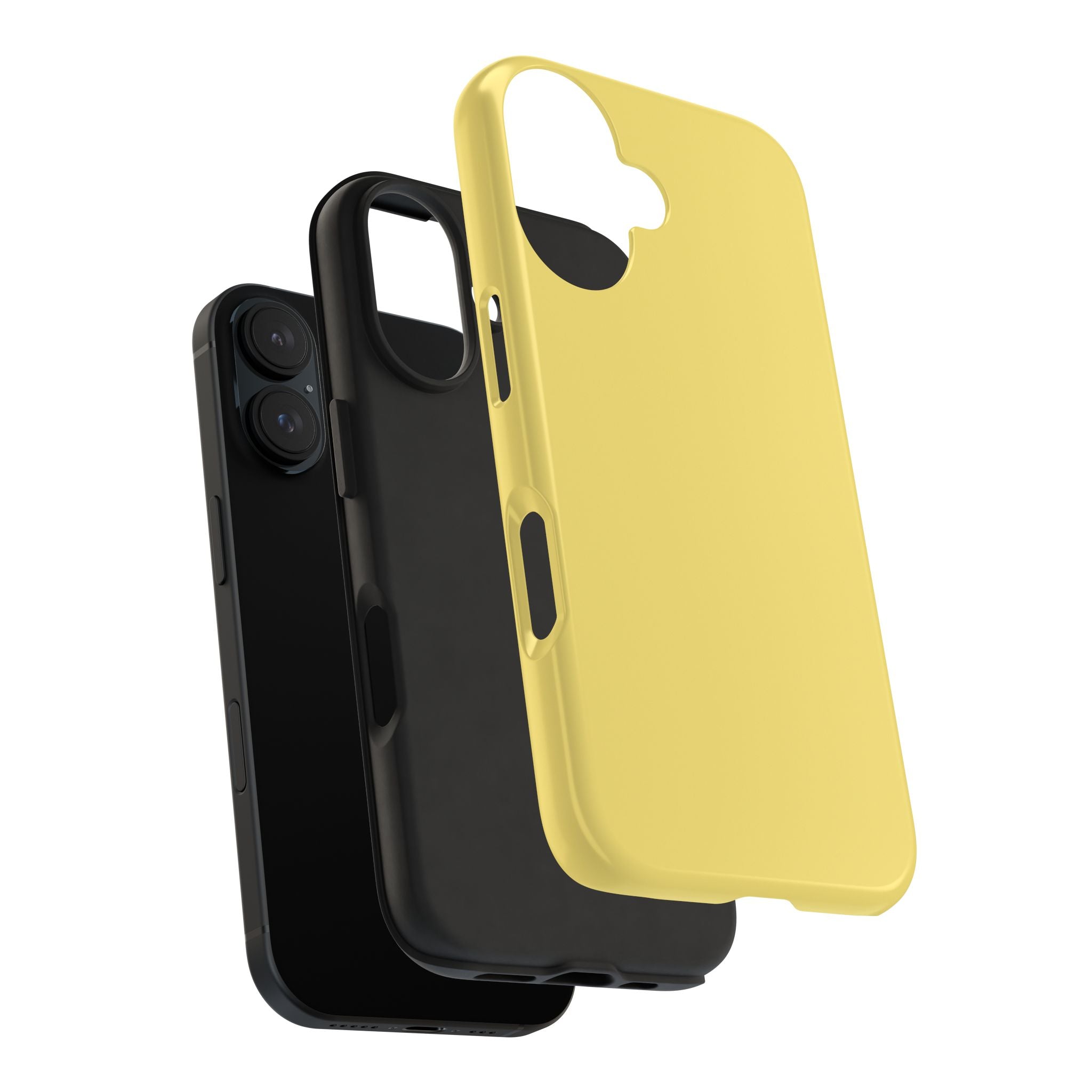 Solid yellow iPhone case, Lemon Drop design, offers a cute and playful phone case option for iPhone, perfect for adding color.