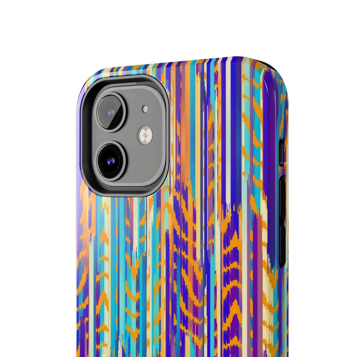 Colorful abstract tie dye iPhone case with vibrant patterns, offering unique style and protection. Perfect cute phone accessory.