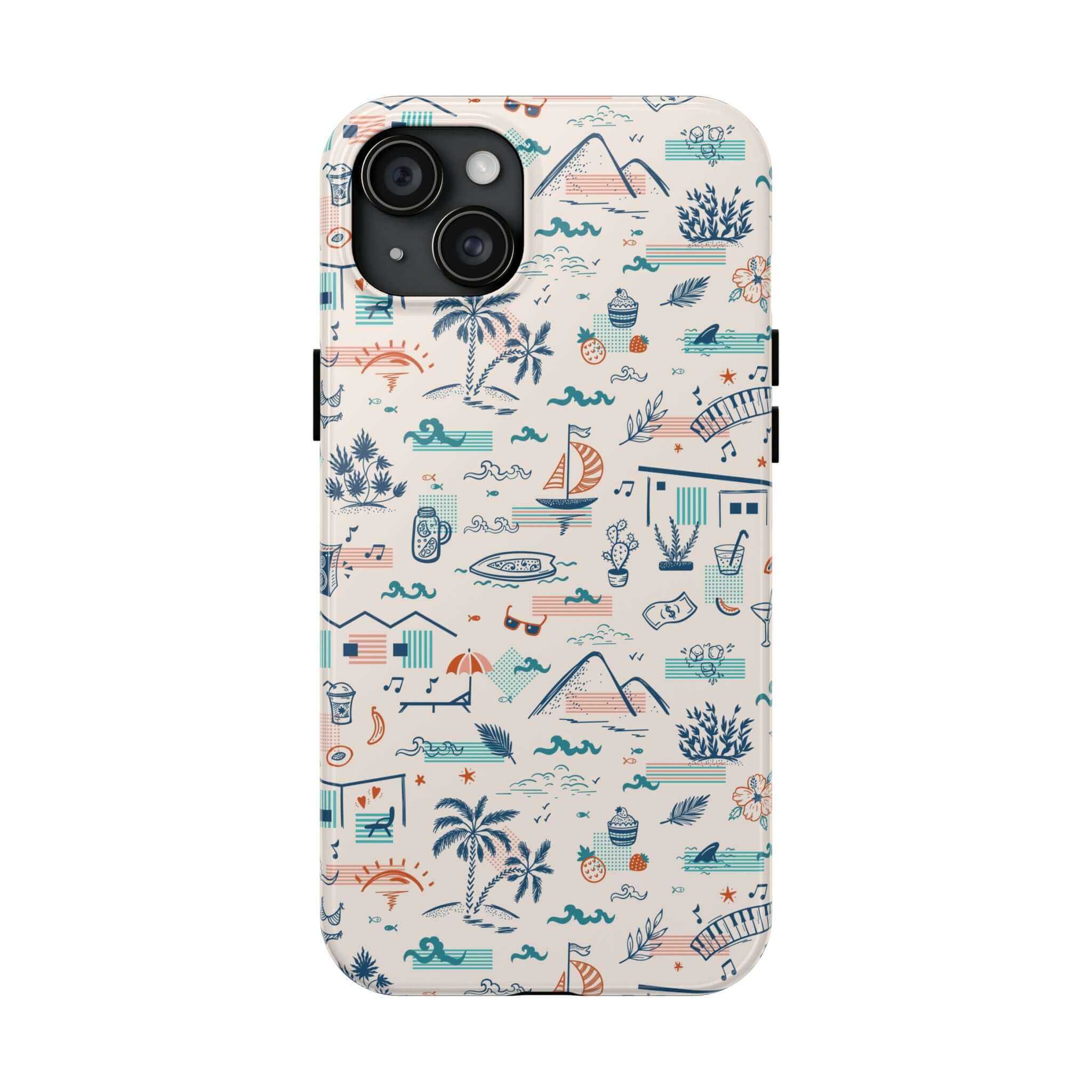 Forever on Vacation colorful iPhone case with summer fun design for iPhone 14 Pro Max and Samsung S23. Cute phone case for sunny vibes.