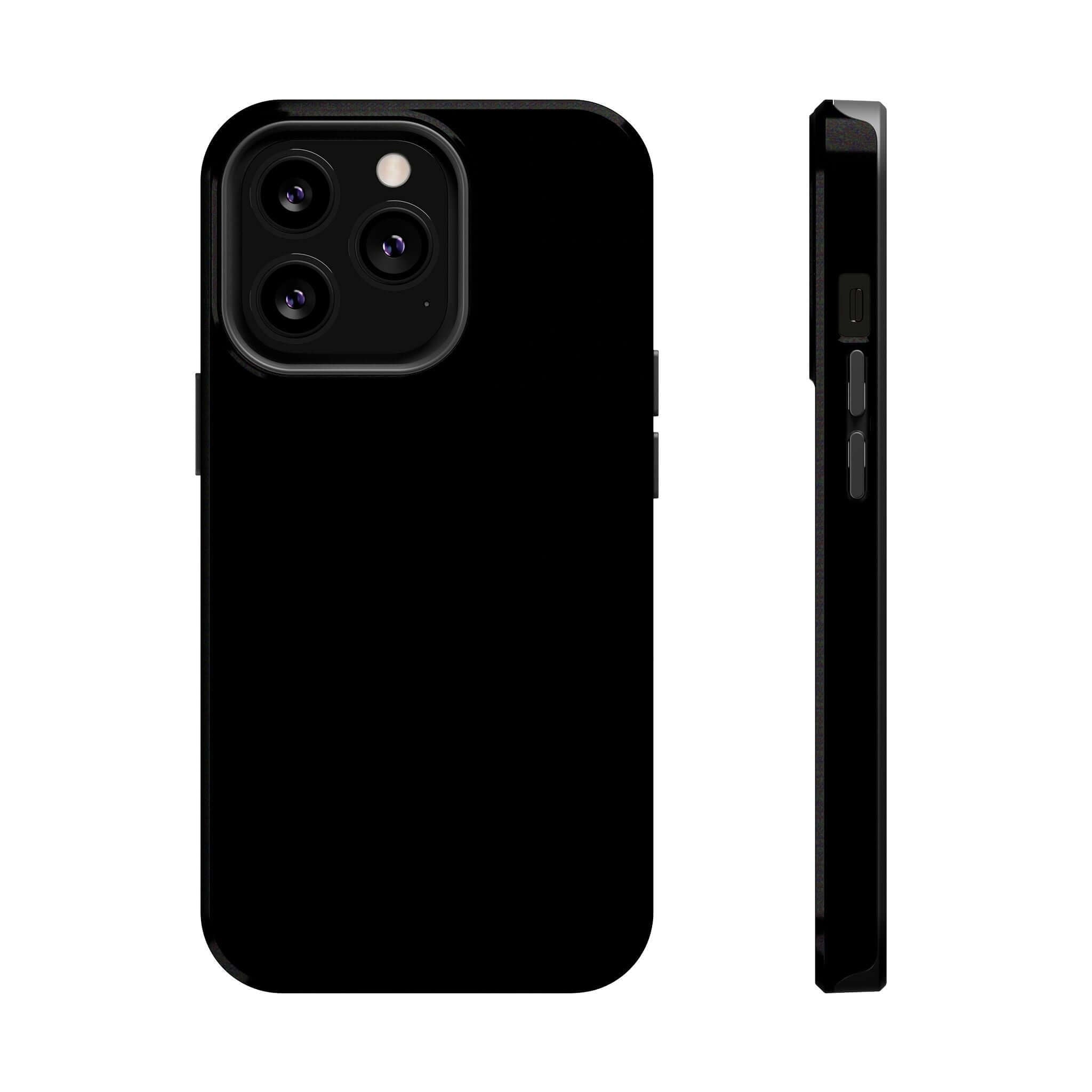 Solid black iPhone case from Black Tie, durable and stylish with free shipping. Cute phone case brands and iPhone cases with flowers available.