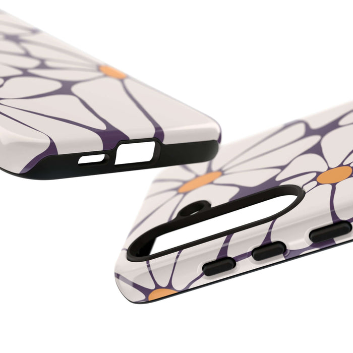 Retro flower pattern on Purple Haze phone case for Samsung and Pixel devices, combining style and protection