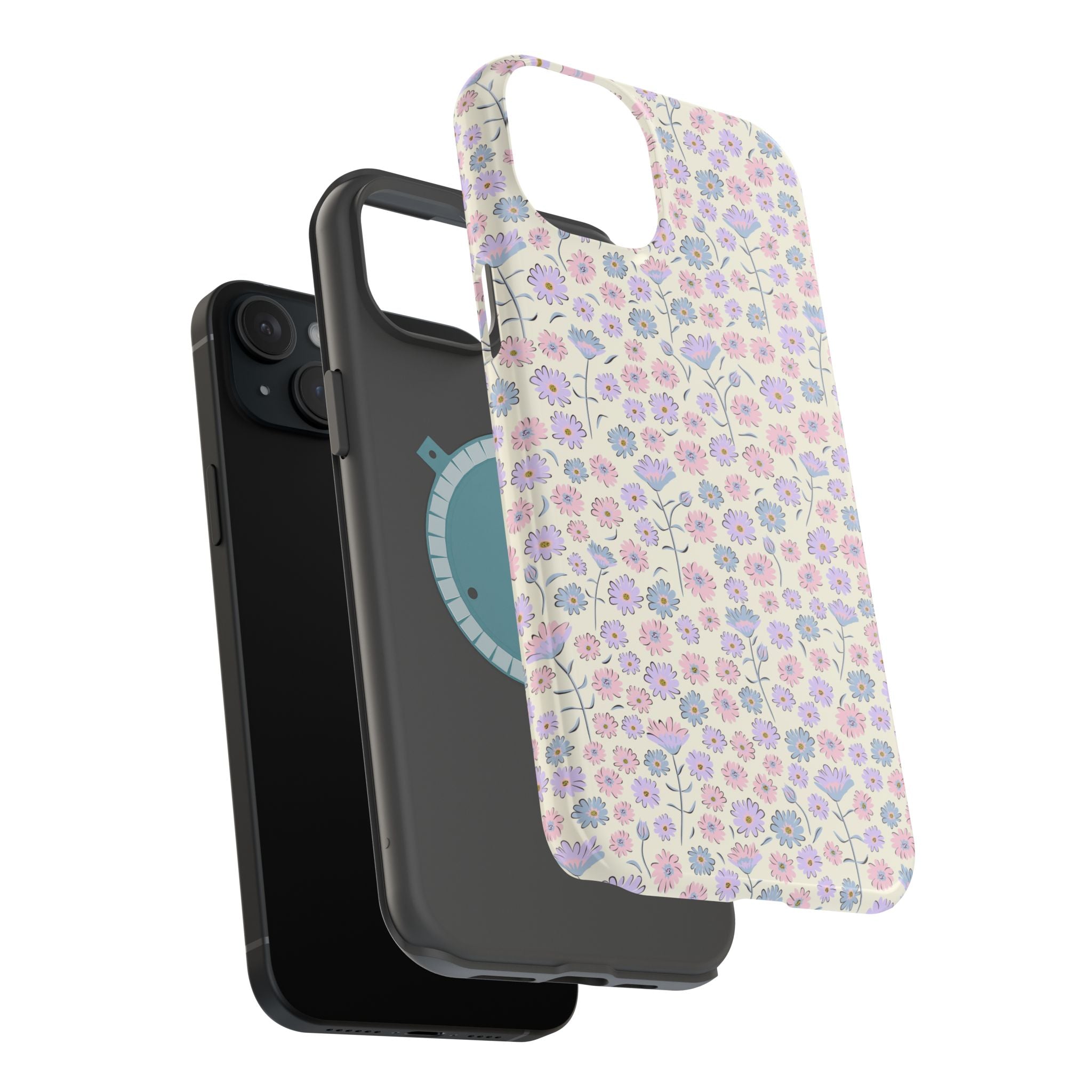 Pink Flower MagSafe phone case for iPhone 16 with charming cottagecore design and delicate floral pattern for a cute phone cover.