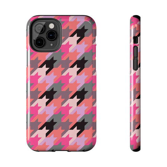 Blush Houndstooth - Phone Case For