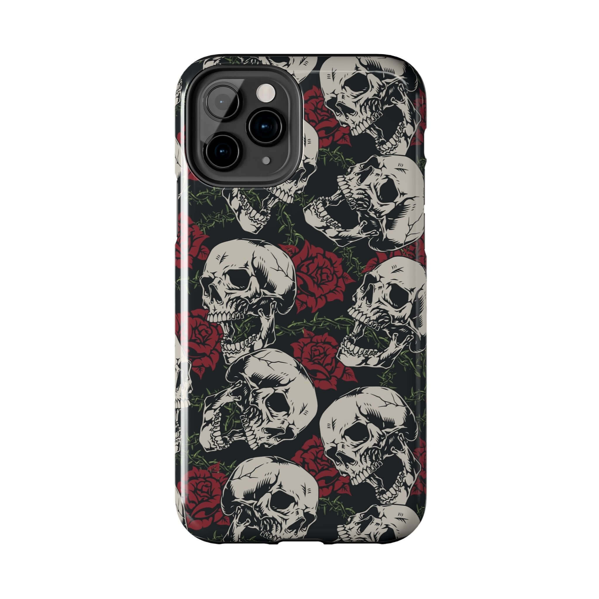 Baddie Girl Vibes Skull Rose Case | Cute MagSafe iPhone Case with Skulls and Roses Design | iPhone 16 Protective Phone Case