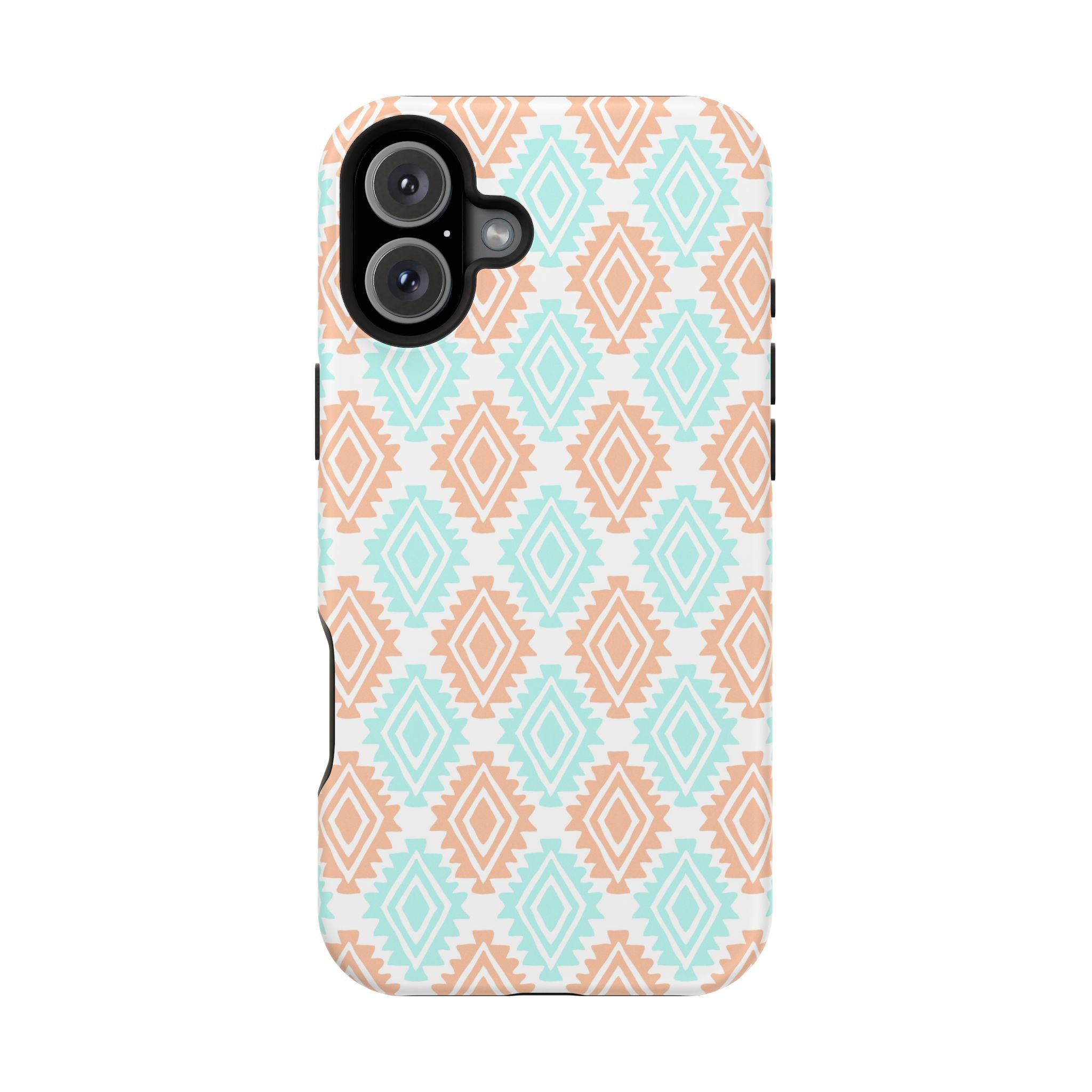 Southwestern MagSafe iPhone Case with funky abstract floral design, cute phone cover, Desert Dreamer style.