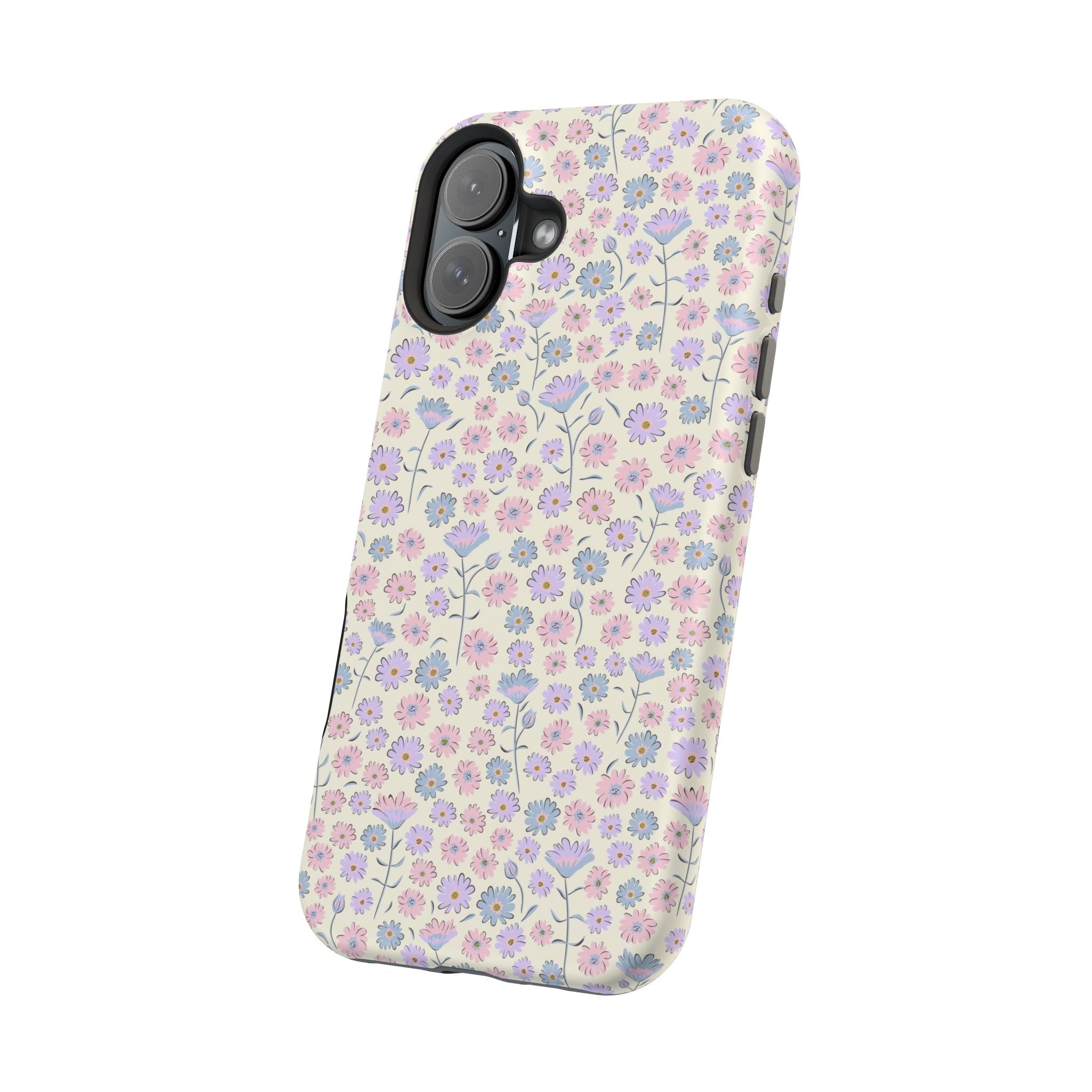 Cute Cottagecore Pink Flower Phone Case for iPhone 16 - MagSafe Compatible and Stylish Protective Cover