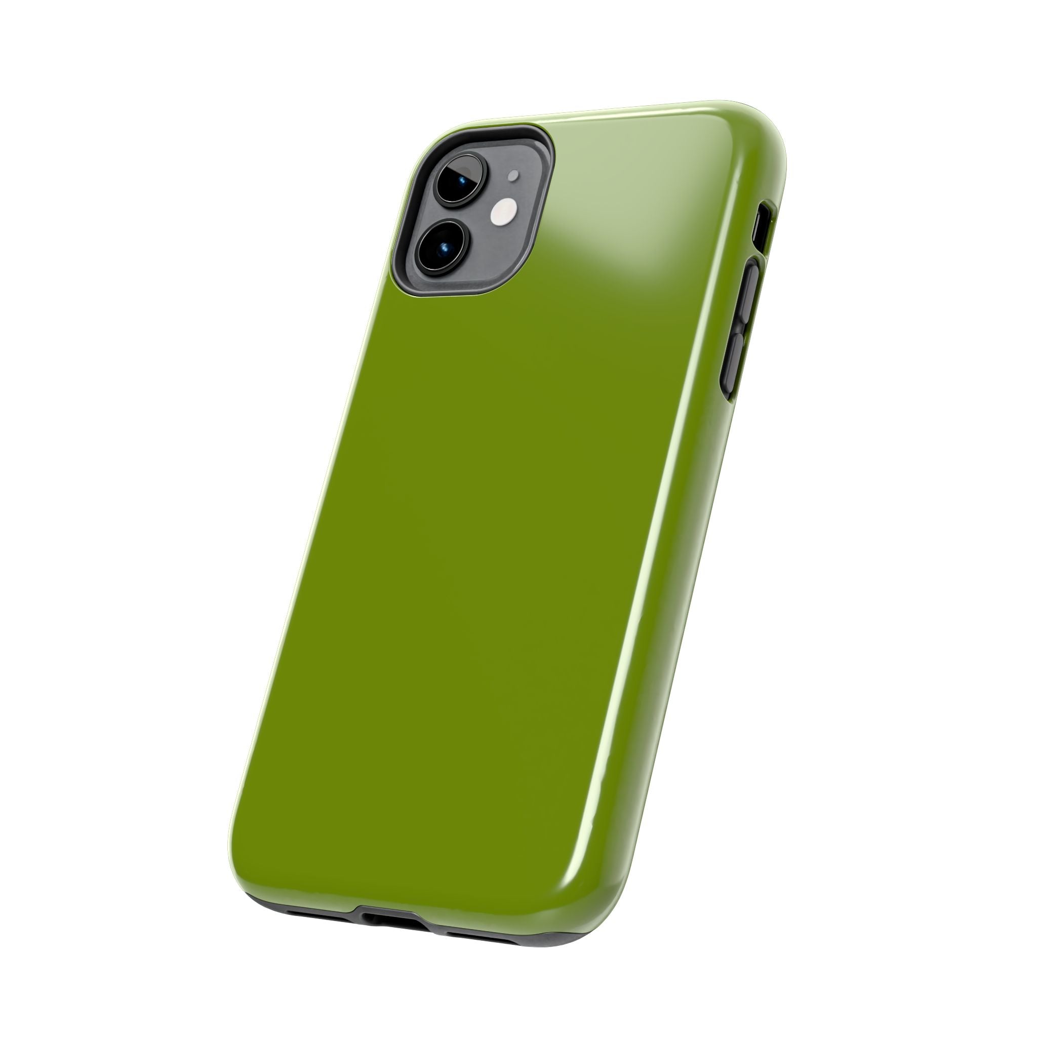 Cute solid green Matcha Tea phone case for iPhone, protects from scratches. Funky floral accessory to upgrade your phone style.