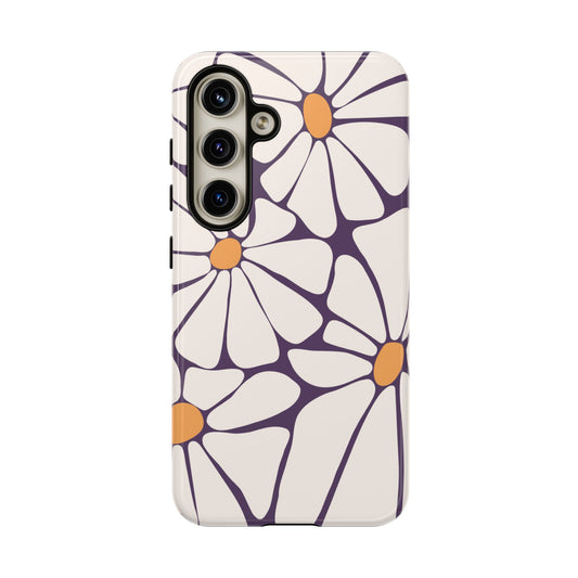 Cute Purple Haze retro flower phone case for Samsung and Pixel devices, offering stylish protection with a floral design.