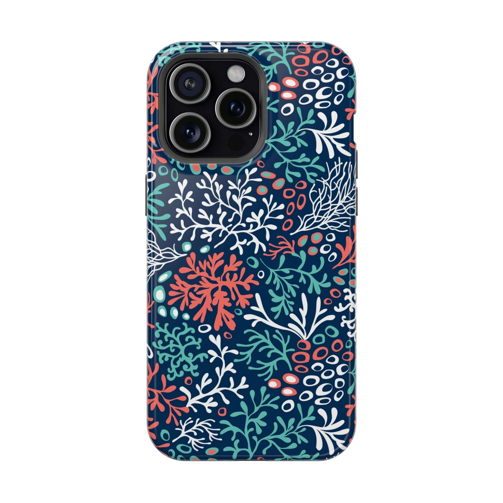 Cute Coral Reef Crush phone case for iPhone 16 with colorful beachy design.