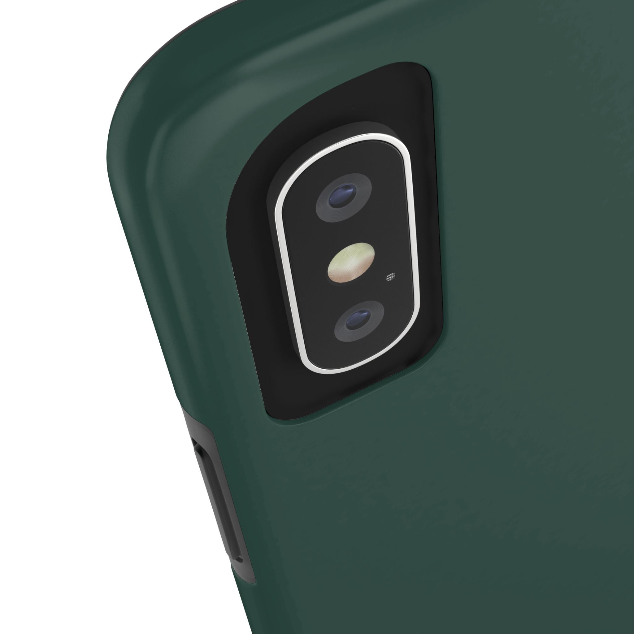 Solid green iPhone 16 case with camera cutout, cute phone cover with protective design