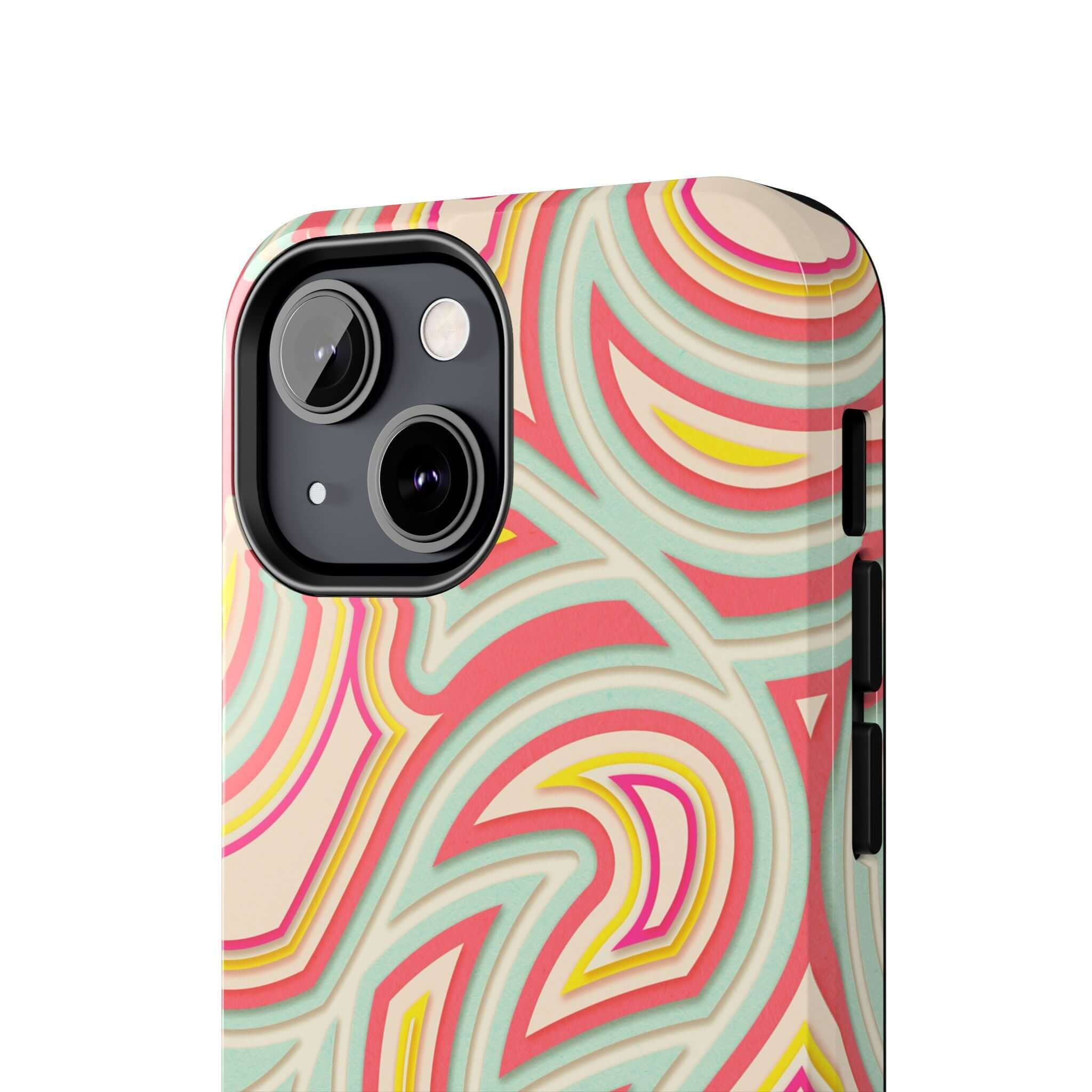 Groovy Waves Retro Abstract Case for iPhone with Colorful Design