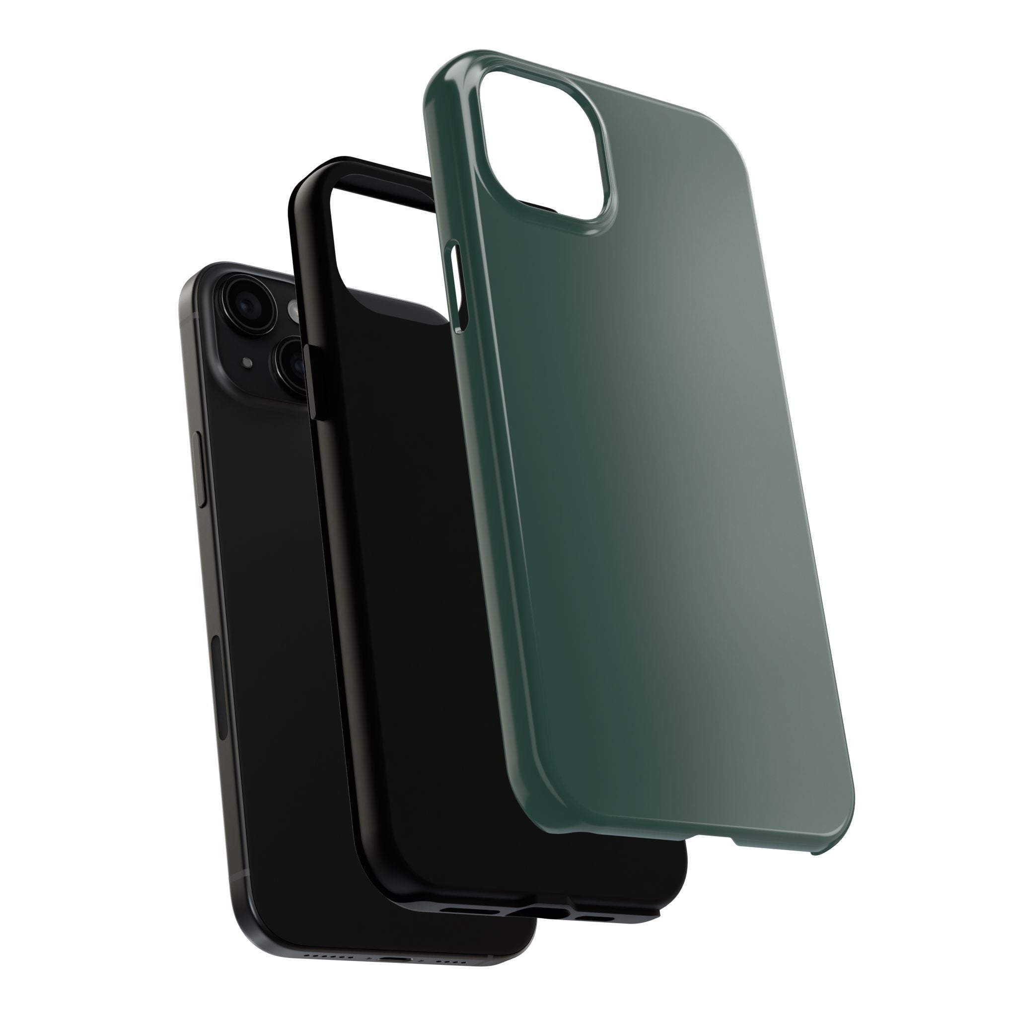 Evergreen solid green iPhone 16 case, cute phone cover for protection and style.