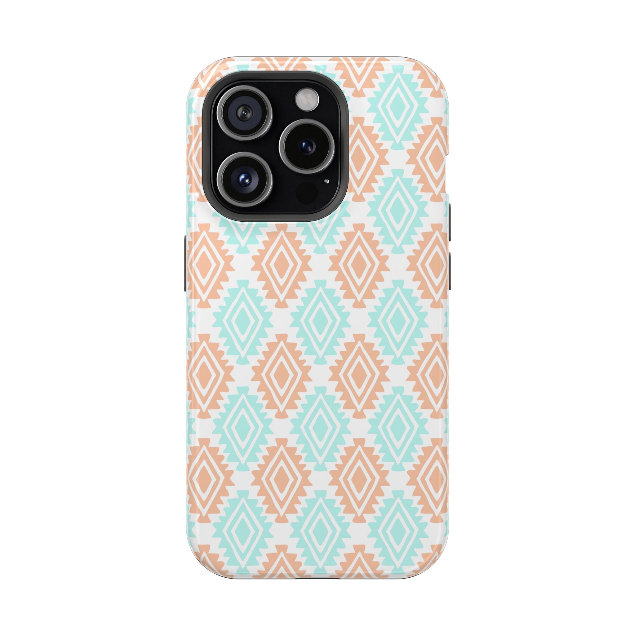 Desert Dreamer Southwestern MagSafe iPhone Case with funky abstract design in pastel colors, cute and functional phone cover.