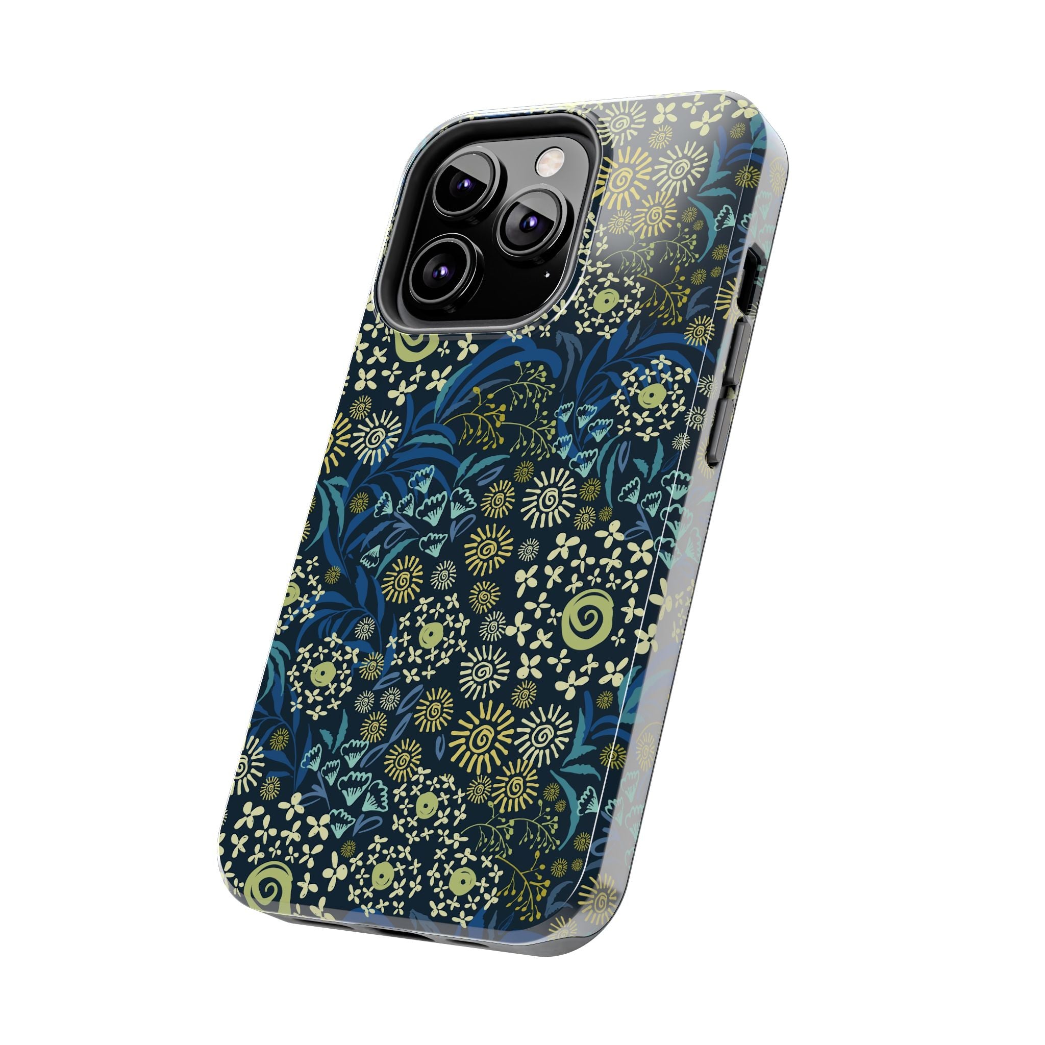 Botanic Breeze blue floral iPhone case cover with cute flower design, phone case phone protecting from scratches, ideal for floral lovers.